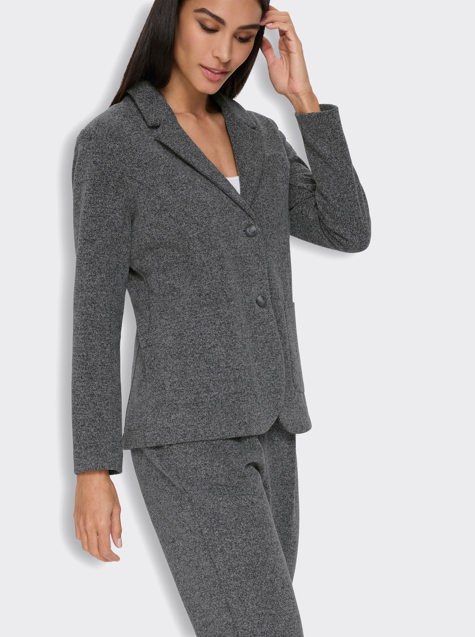 heine Hosenanzug in Tweed-Optik - anthrazit-meliert