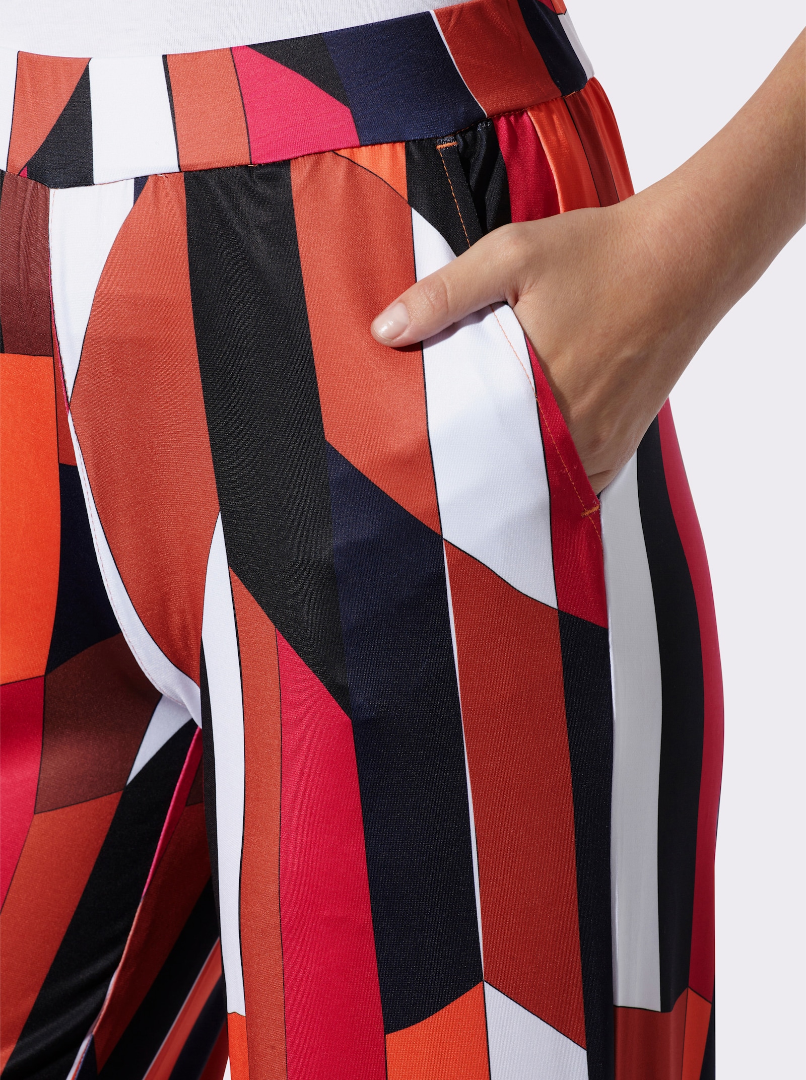 heine Pantalon imprimé - orange-marine imprimé