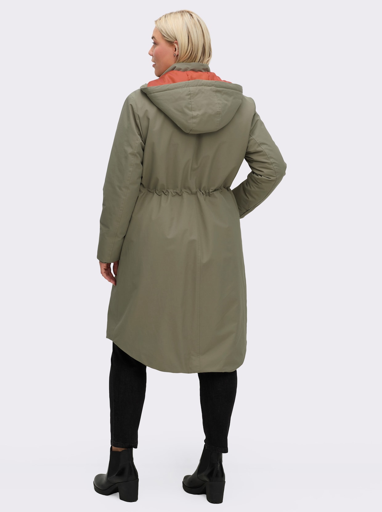 sheego Functionele mantel - kaki/roestrood