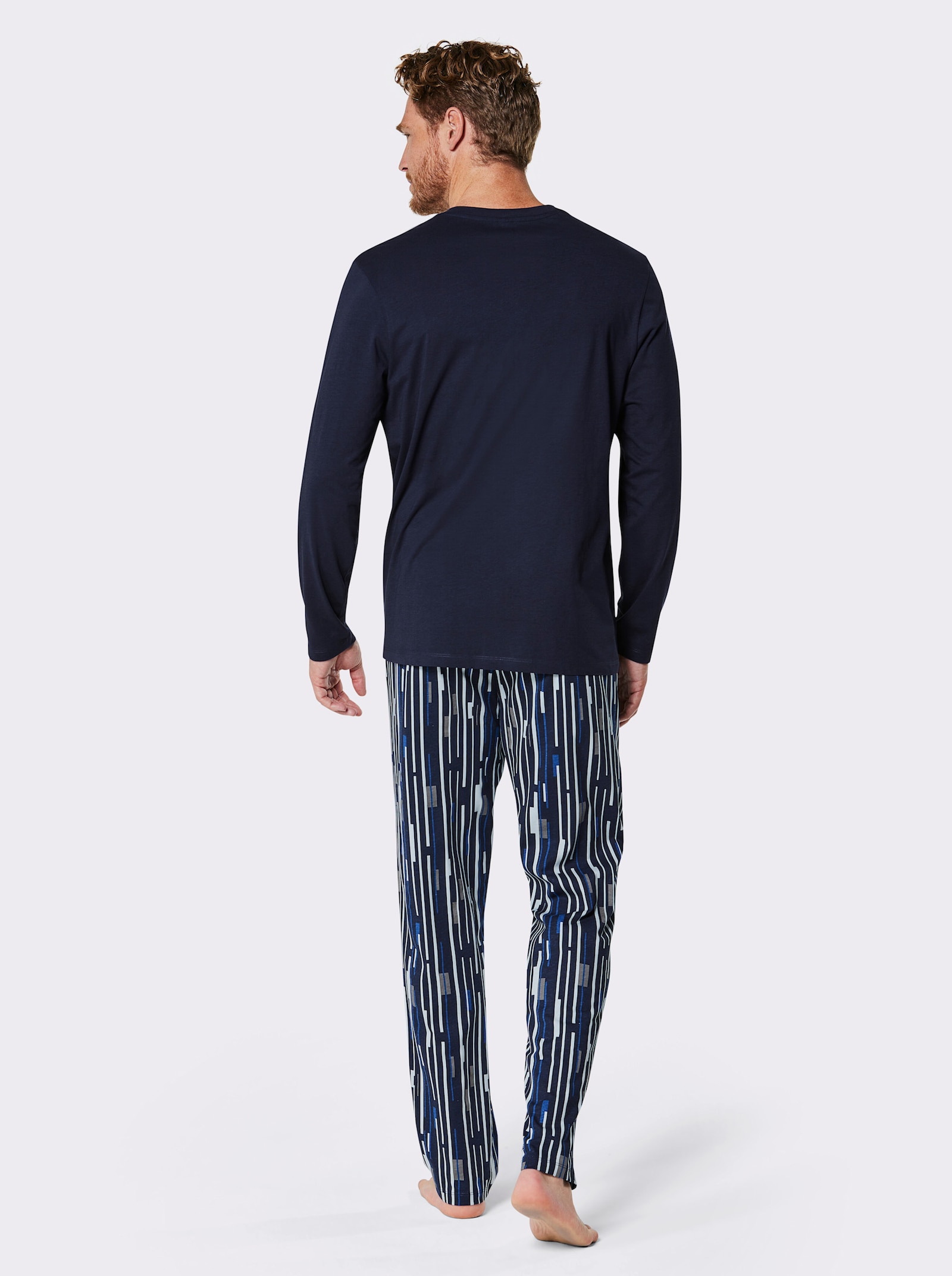 wäschepur men Pyjama's - marine + grijs