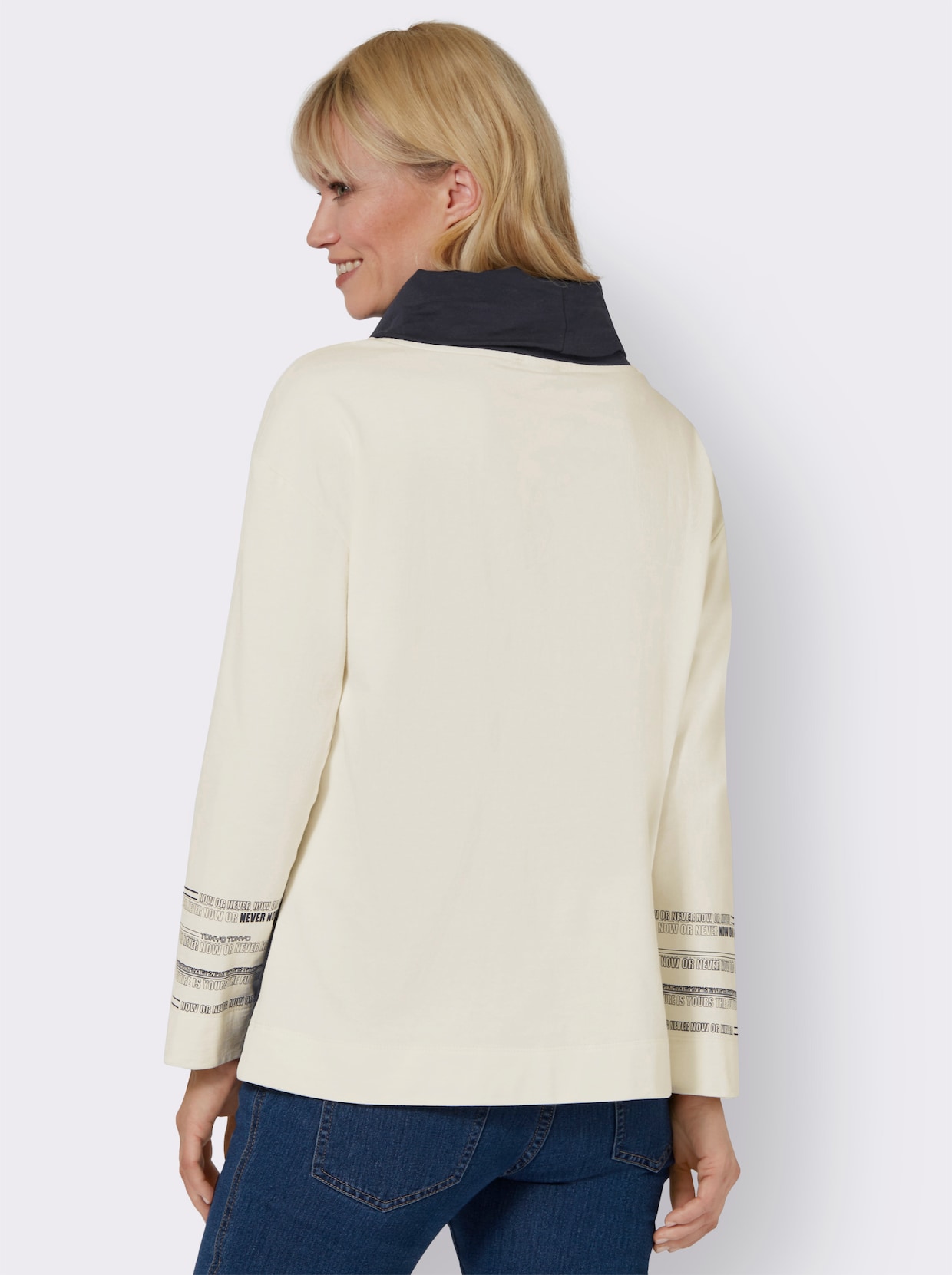 Sweatshirt - champagner-marine