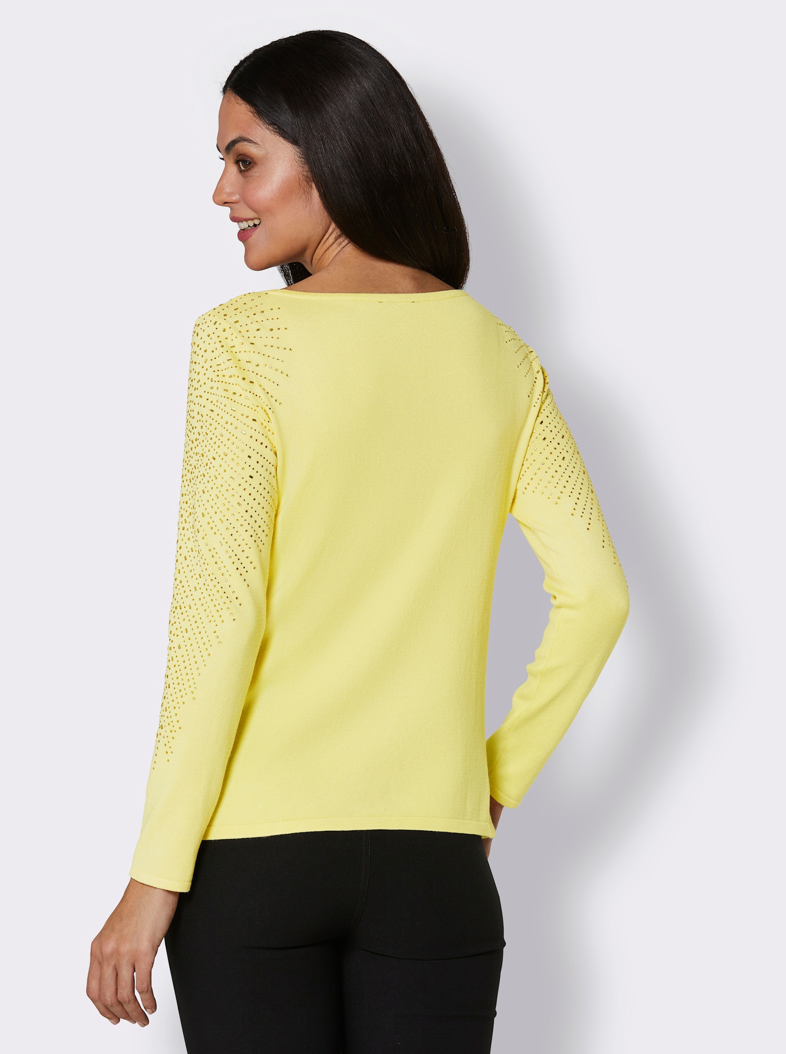 CREATION L PREMIUM 3/4 Arm-Pullover in Feinstrick-Qualität - zitrone