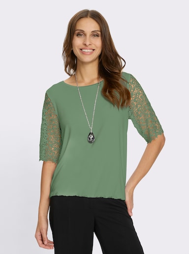 Spitzenshirt mit 95% Viskose - eucalyptus
