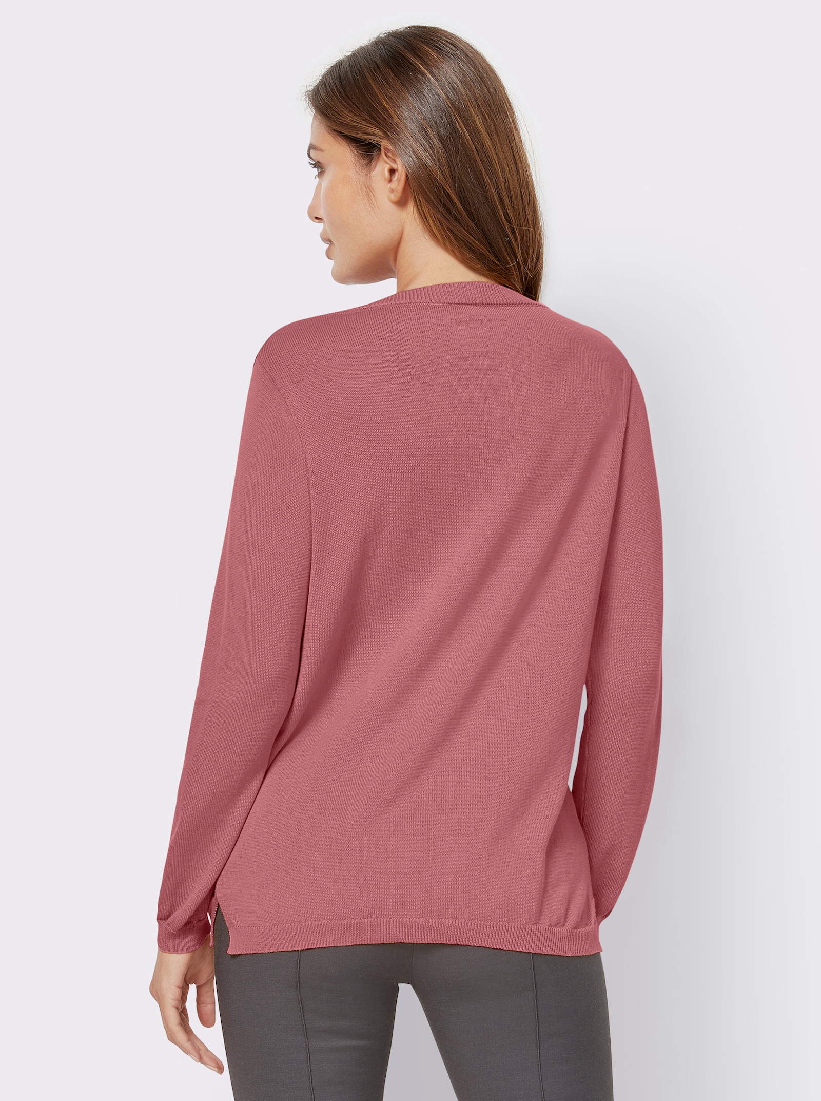 V-Ausschnitt-Pullover mit Biesen vorne - erika