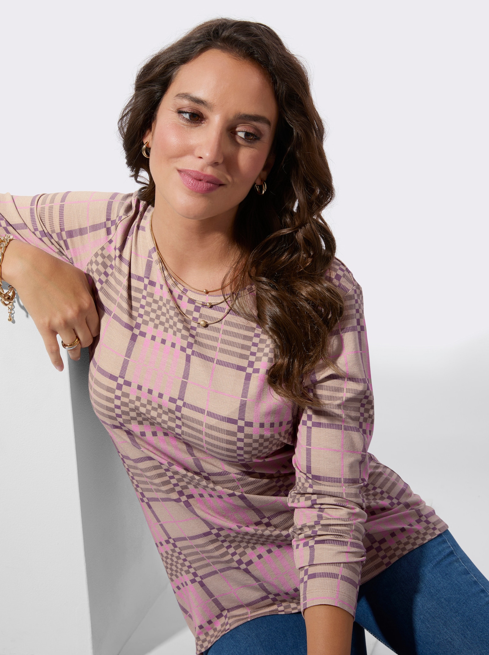 Langarmshirt mit hochwertiger Viskose - sesam-orchidee-bedruckt