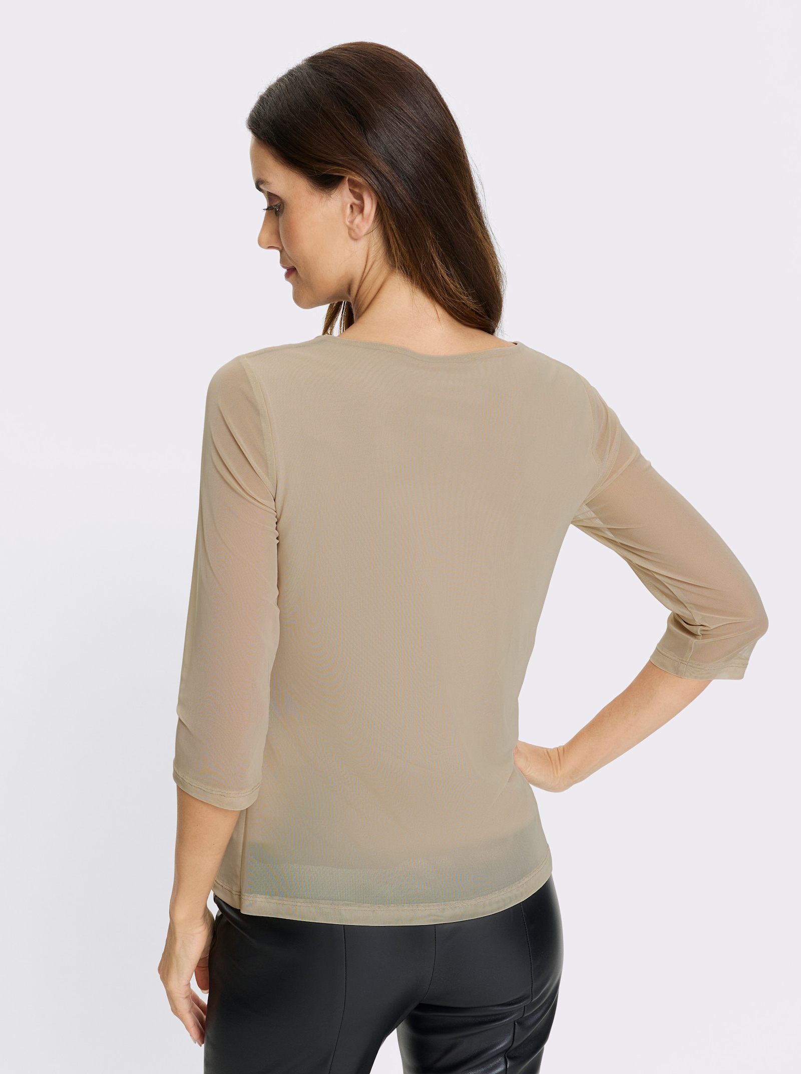 heine Langarmshirt aus Mesh-Ware - sand-sesam