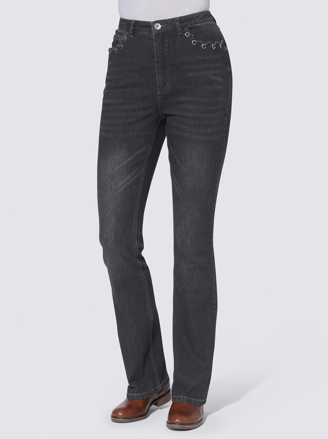 Bootcut-Jeans - black denim