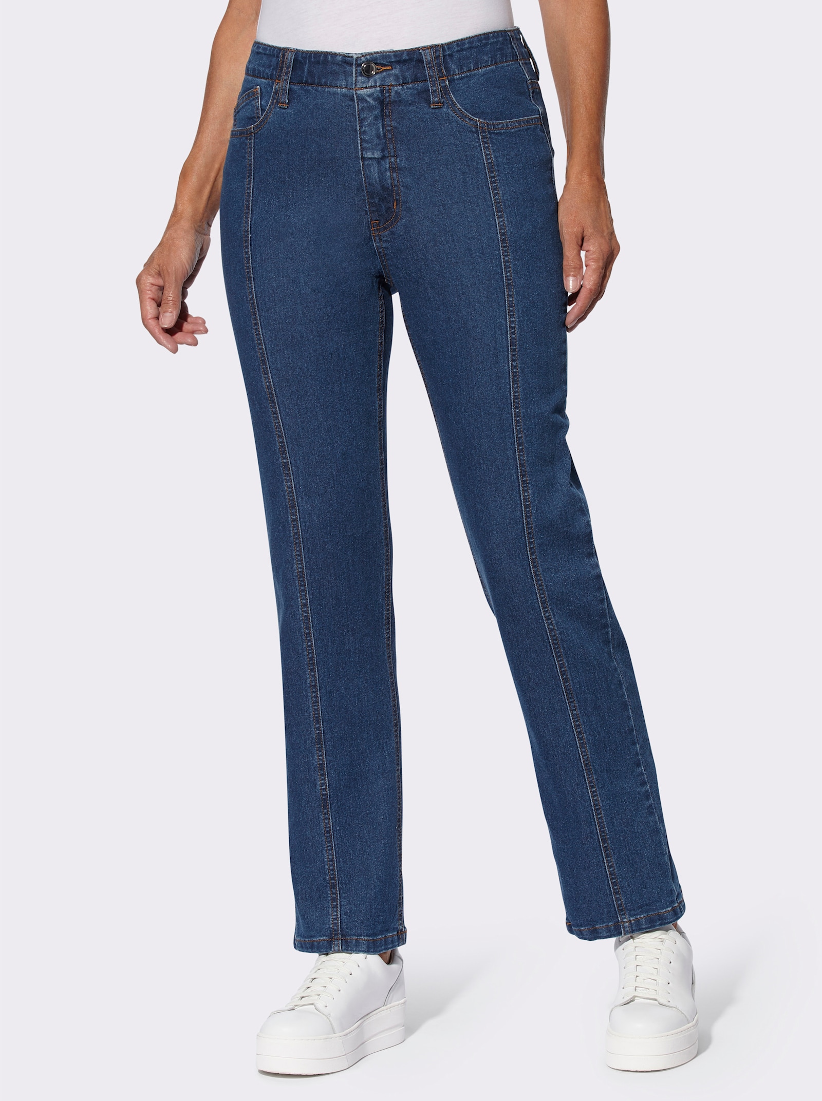 Jeans mit höher geschnittenem Bund - blue-stone-washed