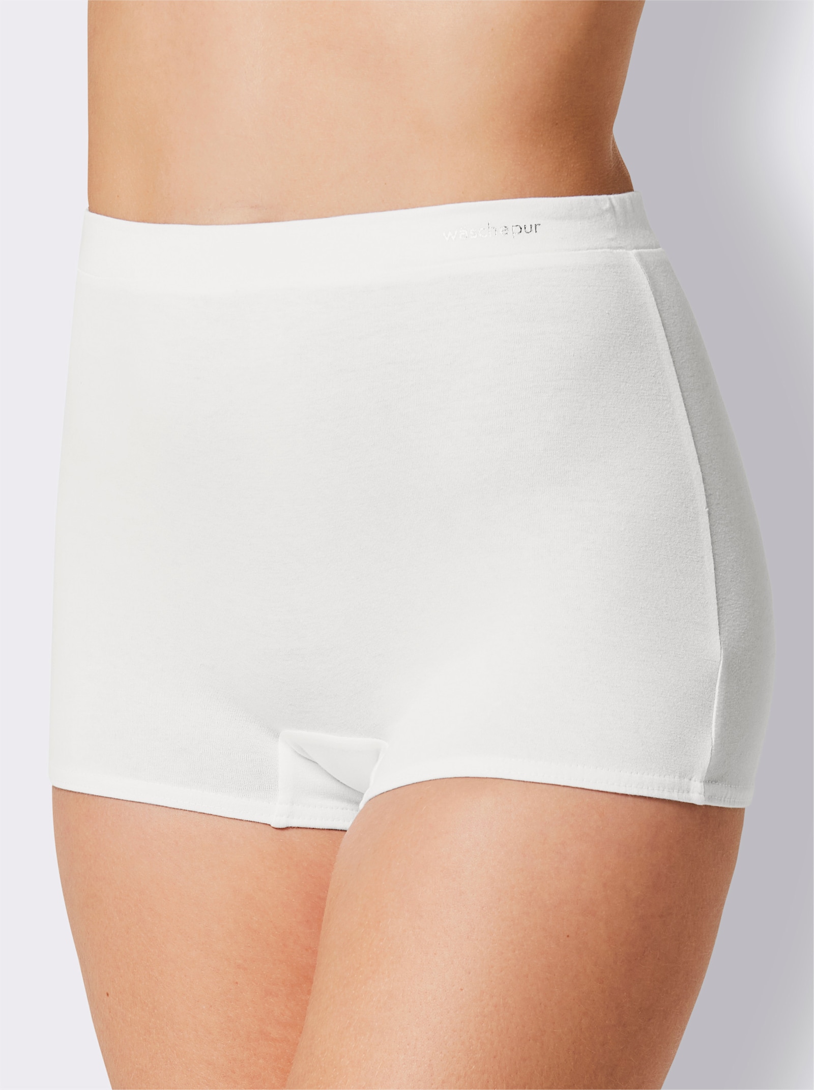 wäschepur Panty mit bequemem Softbund - 2x weiß + 2x grau-meliert