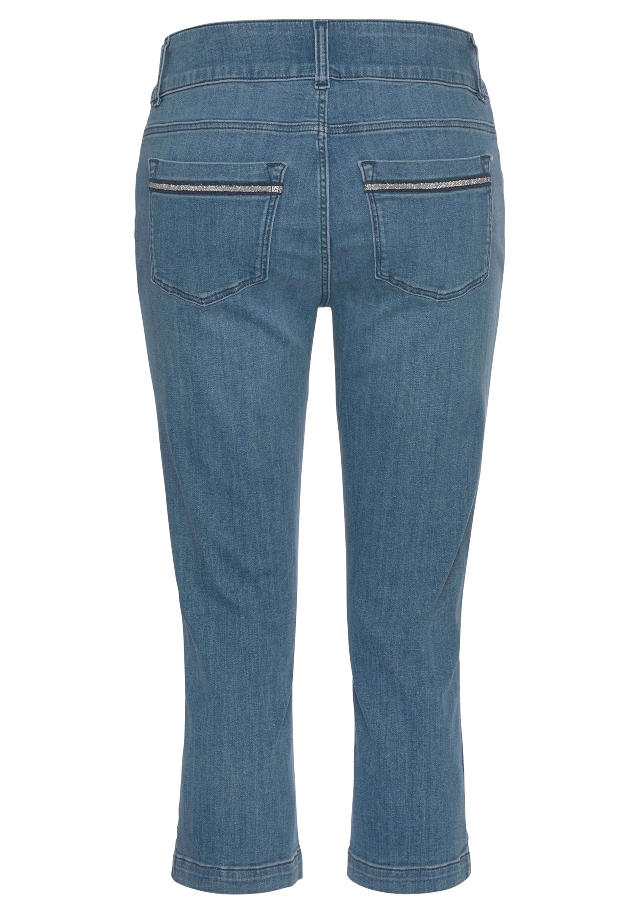 Damenmode Jeans LASCANA Caprijeans in blue-washed 