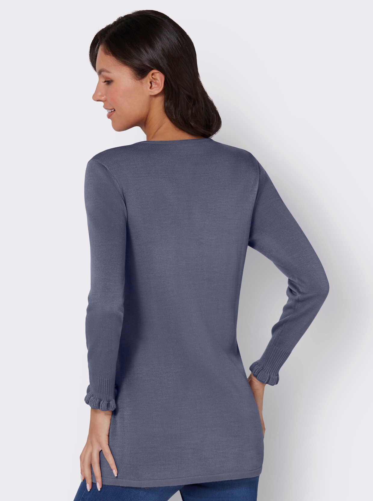 Longpullover - taubenblau