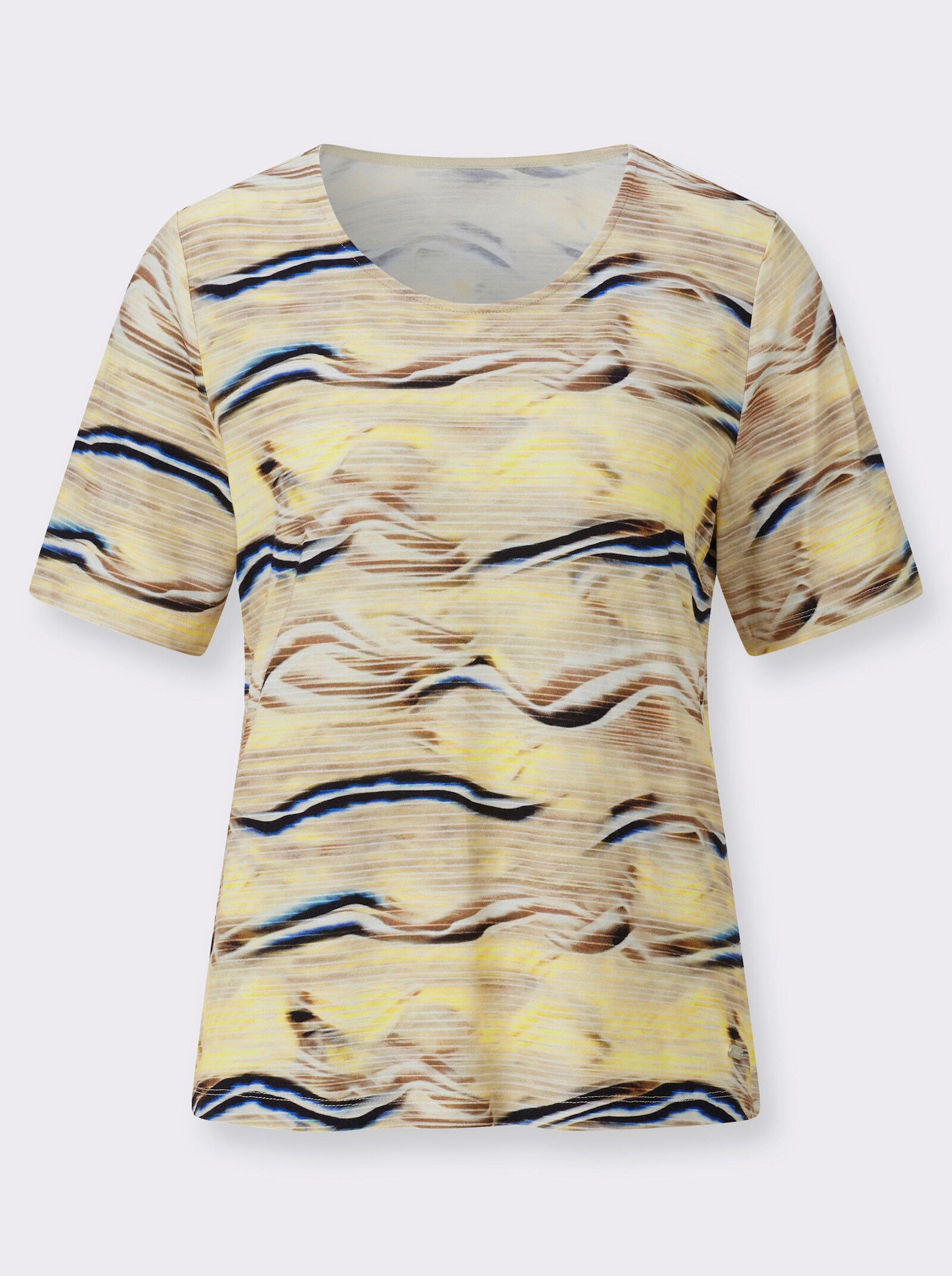 Rundhalsshirt mit grafischem Digitaldruck - sesam-zitrone-bedruckt