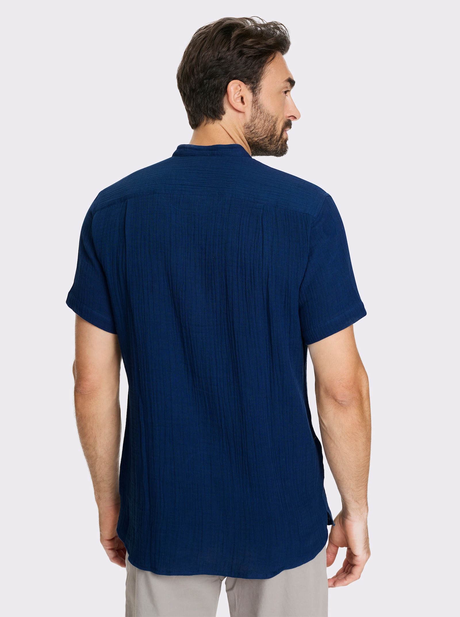Catamaran Kurzarmhemd in Musselin-Qualität - dunkelblau