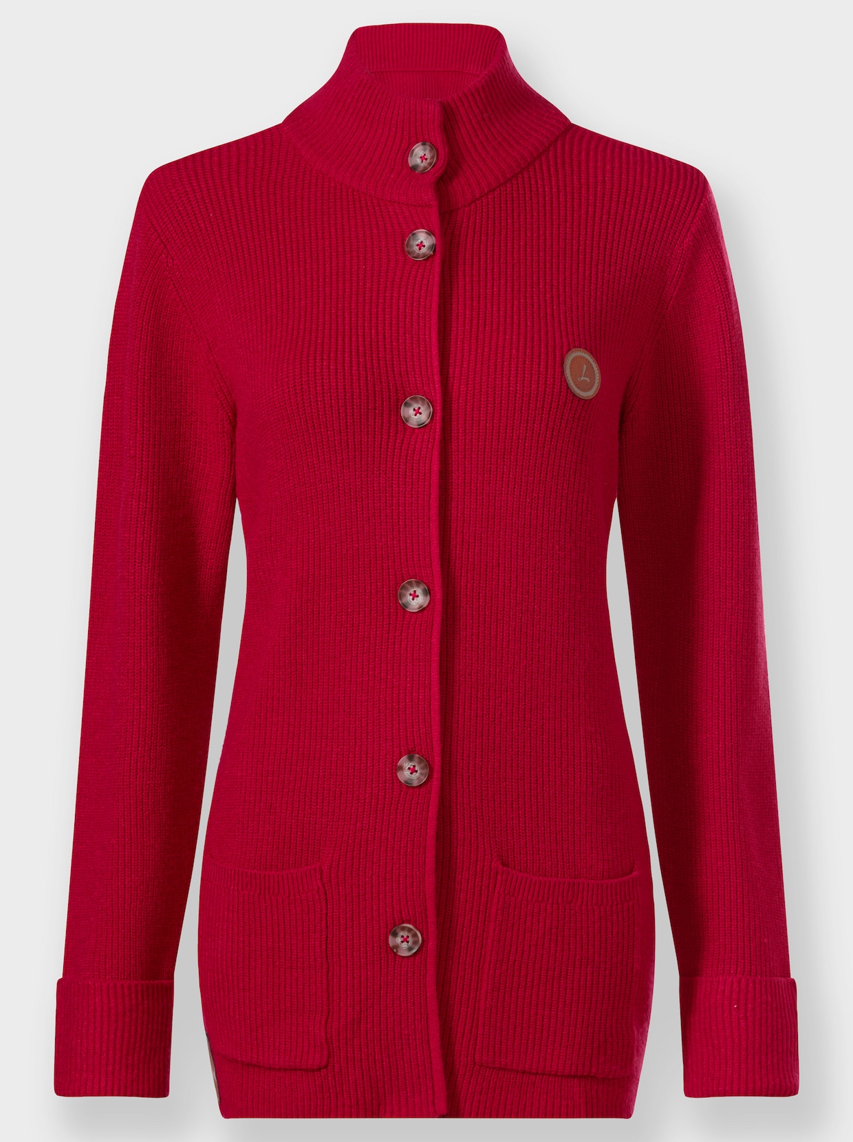 Lang gebreid vest - rood