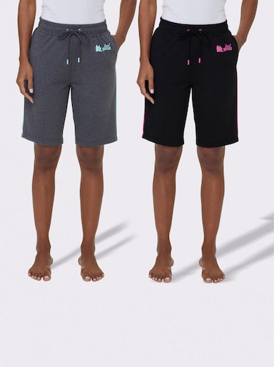 feel good Bermudas - schwarz + grau-meliert