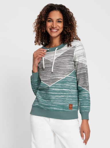 Sweatshirt - jade-ecru