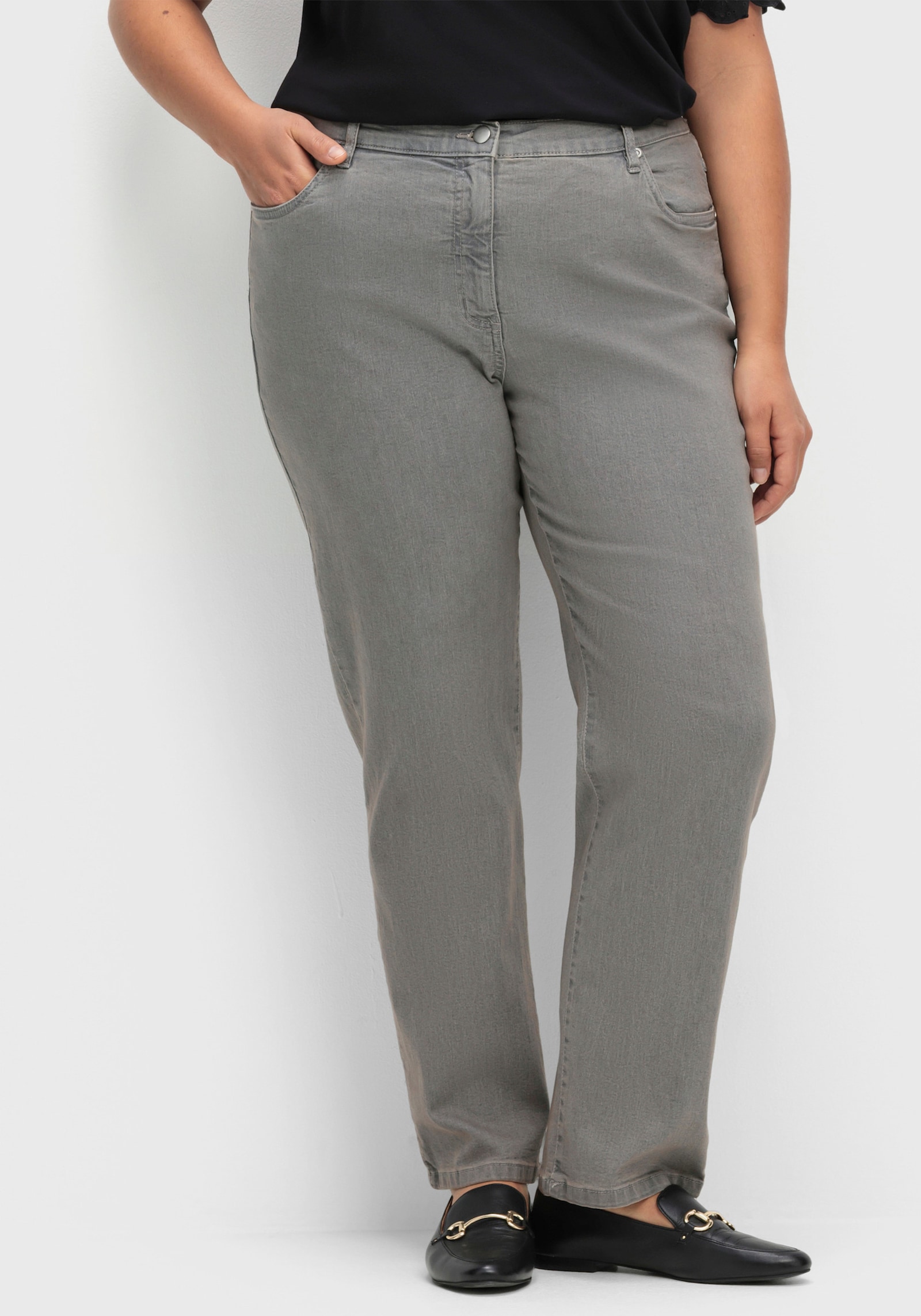 5-Pocket-Jeans mit Stickerei-Motiv - grey-denim