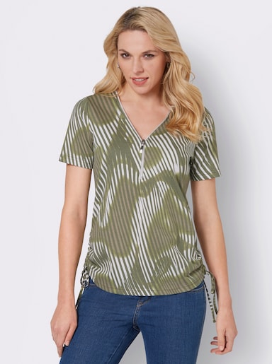 Print-Shirt - khaki-schilf-bedruckt