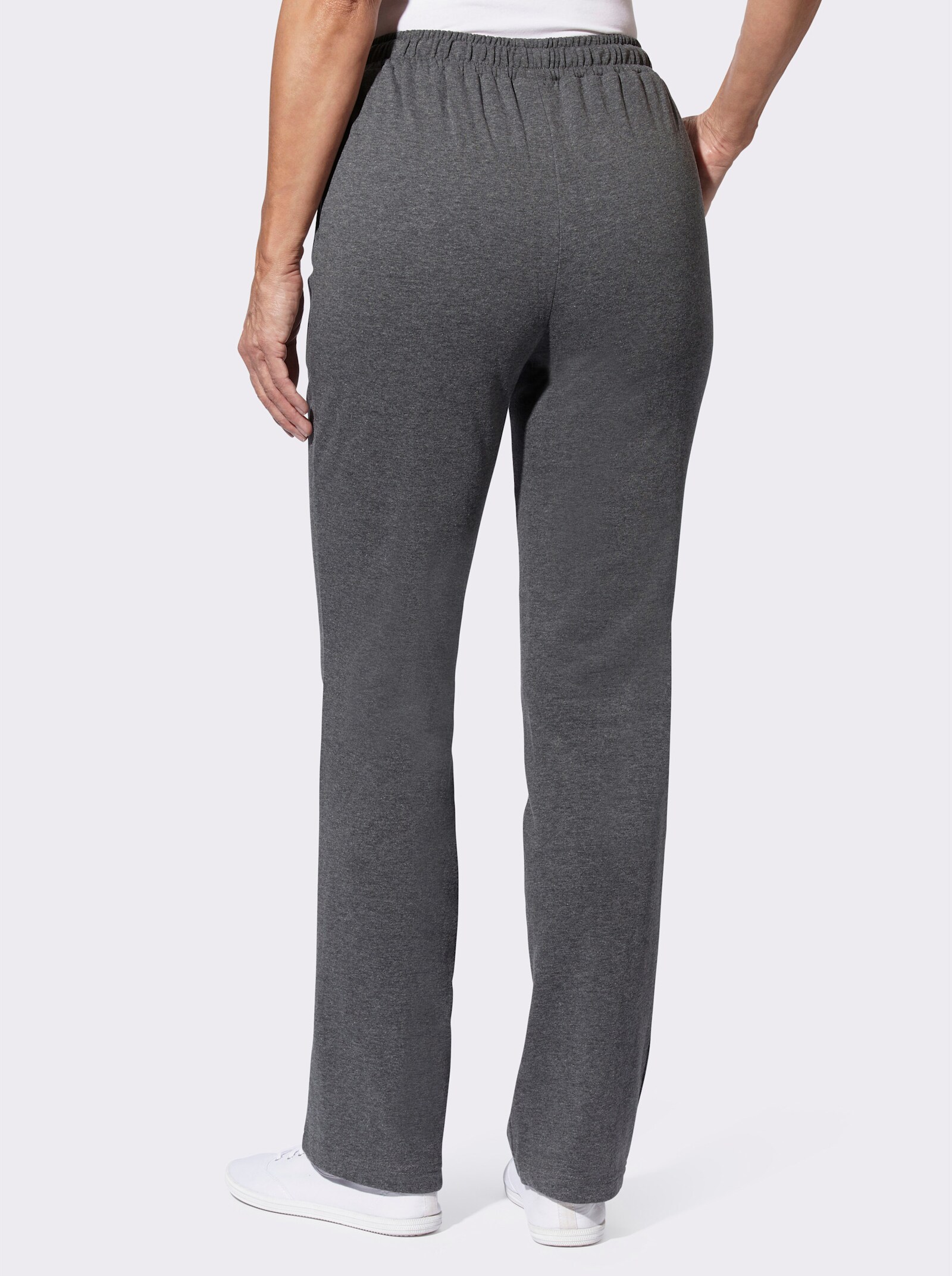 Jerseyhose innen angeraut - anthrazit-meliert