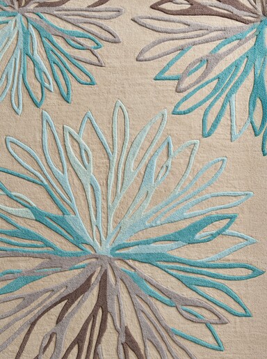 heine home Hoogpolig tapijt - beige/turquoise
