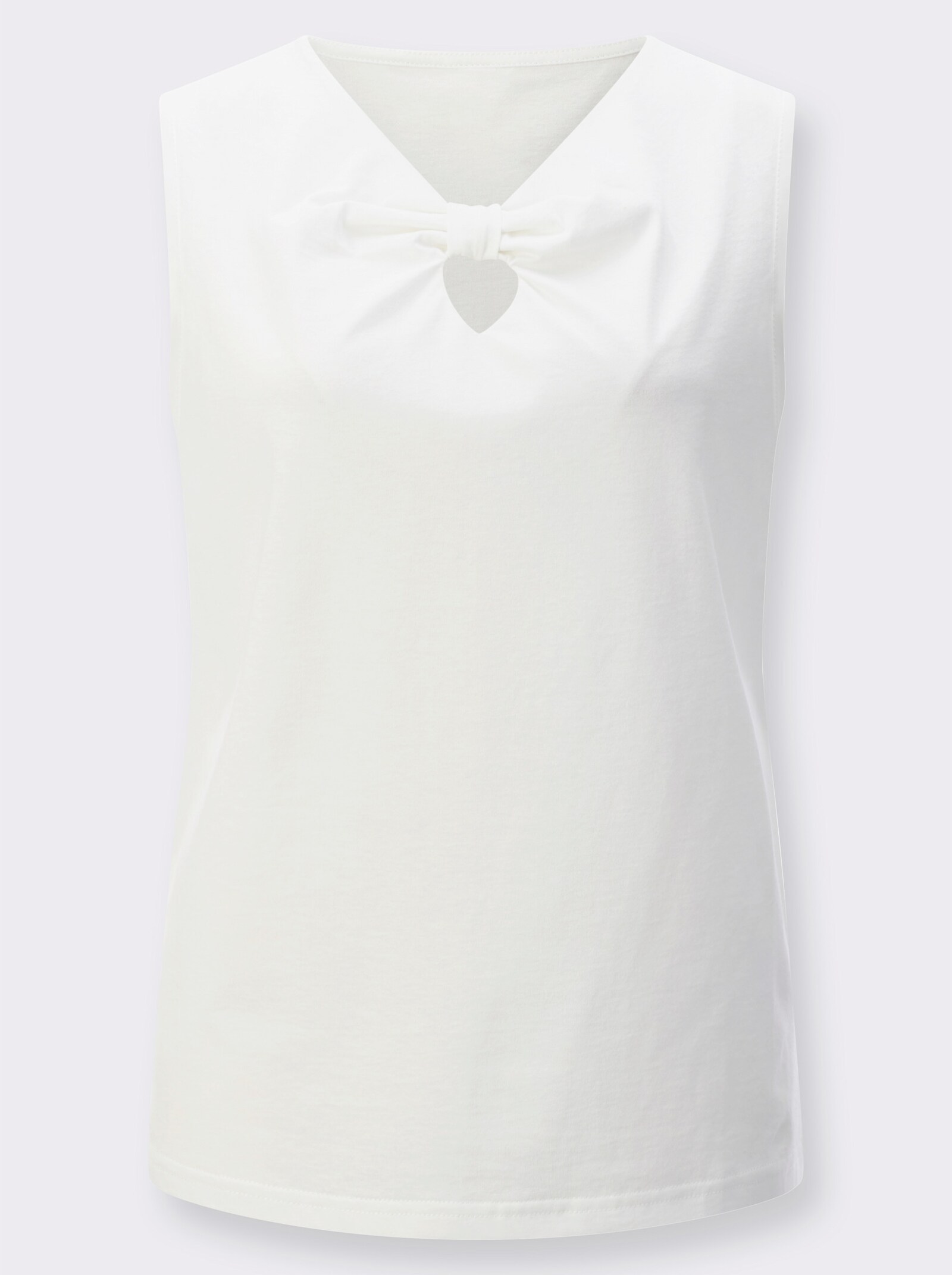 Shirttop met rimpeling - ecru