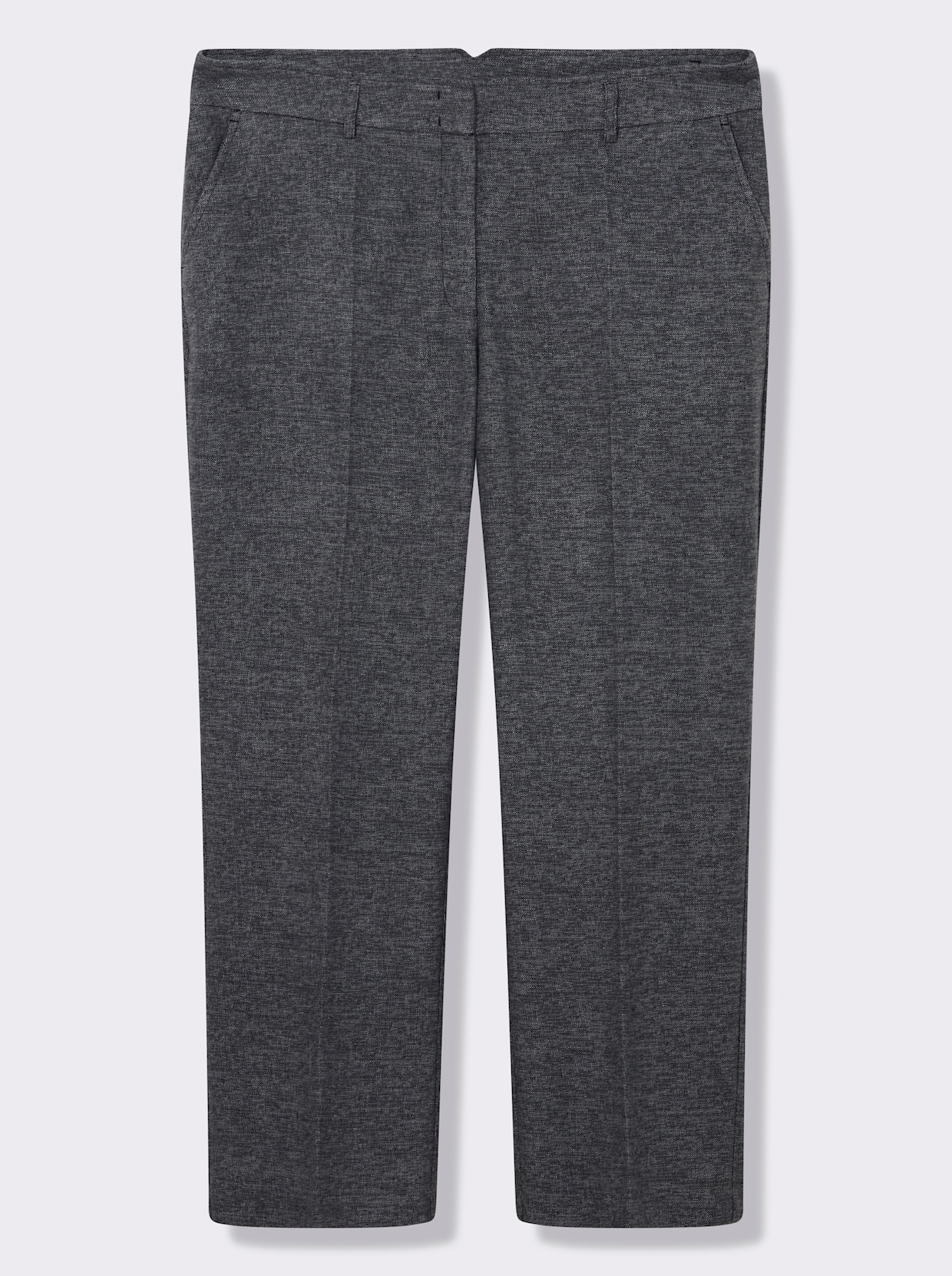 Bügelfaltenhose in Melange-Look - anthrazit-meliert