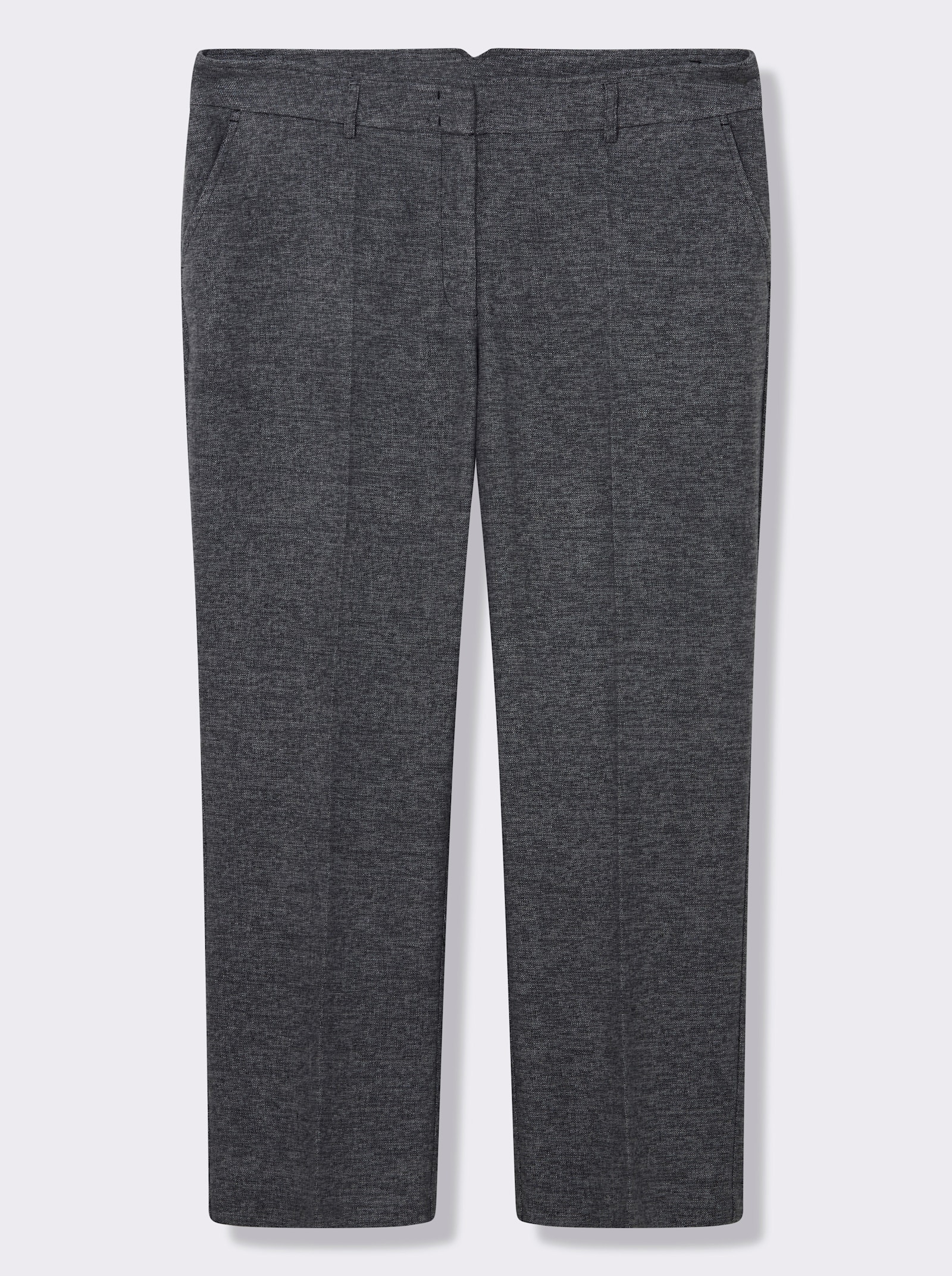 Bügelfaltenhose in Melange-Look - anthrazit-meliert