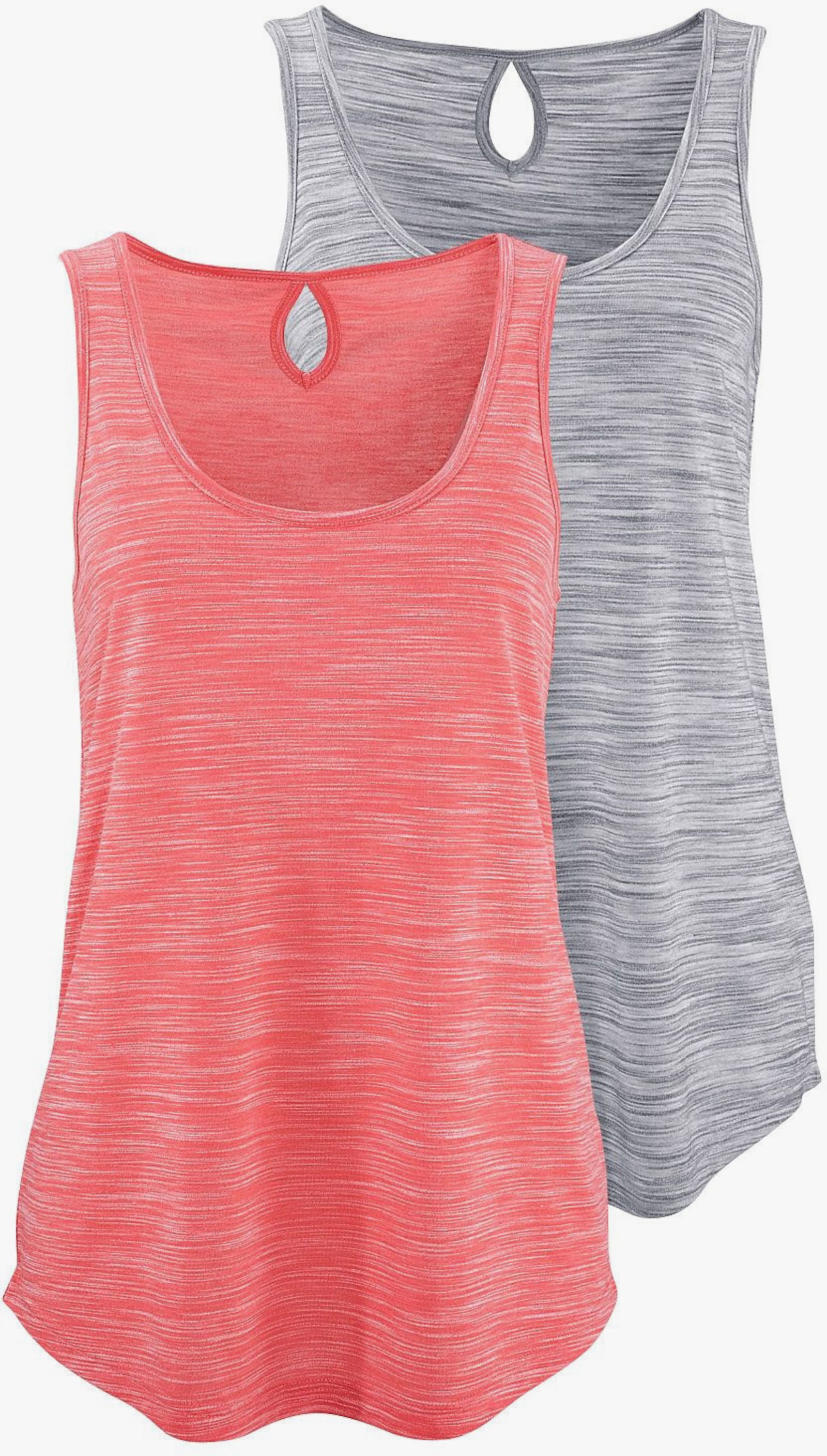 Beachtime Tanktop - apricot-meliert, grau-meliert