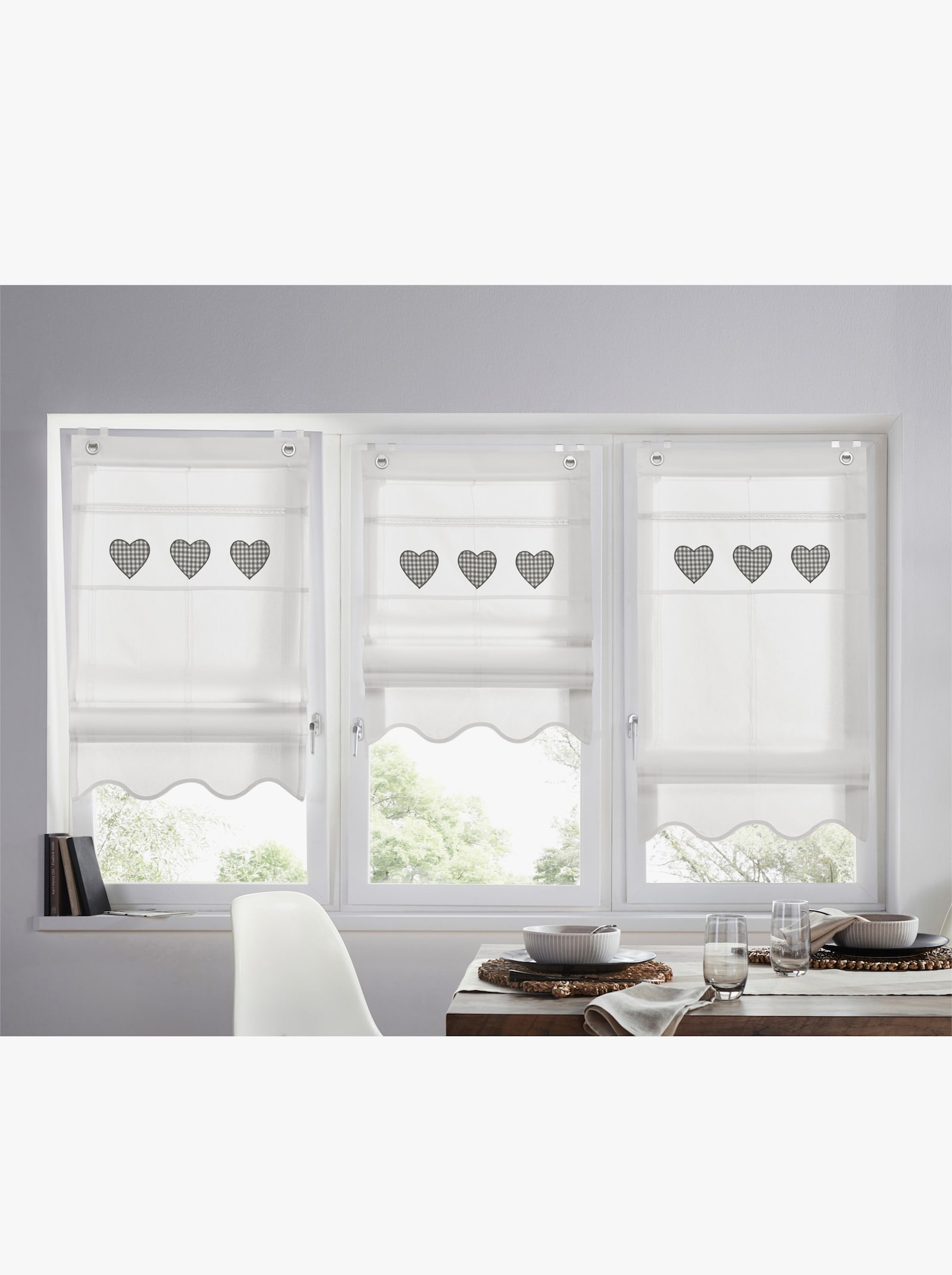 heine home Raffrollo - weiß-grau