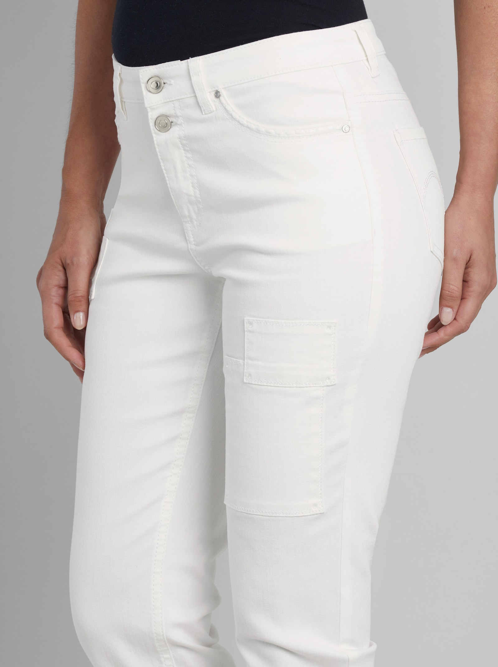 heine Hose mit Patches - weiß