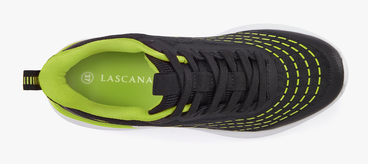 LASCANA Sneaker - zwart/lime