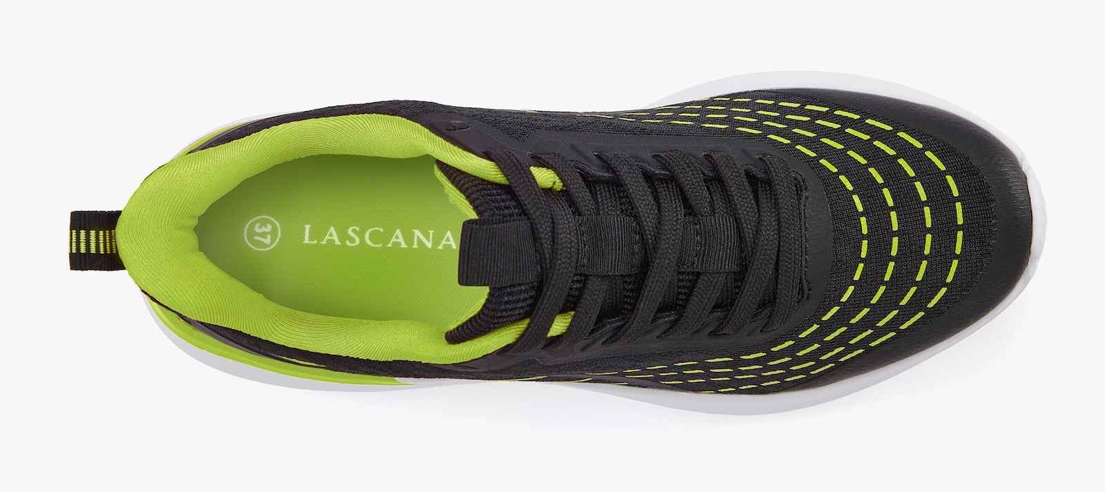 LASCANA Sneaker - schwarz/lime