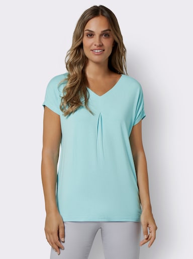 Shirt in Viskose-Qualität - aquamarin