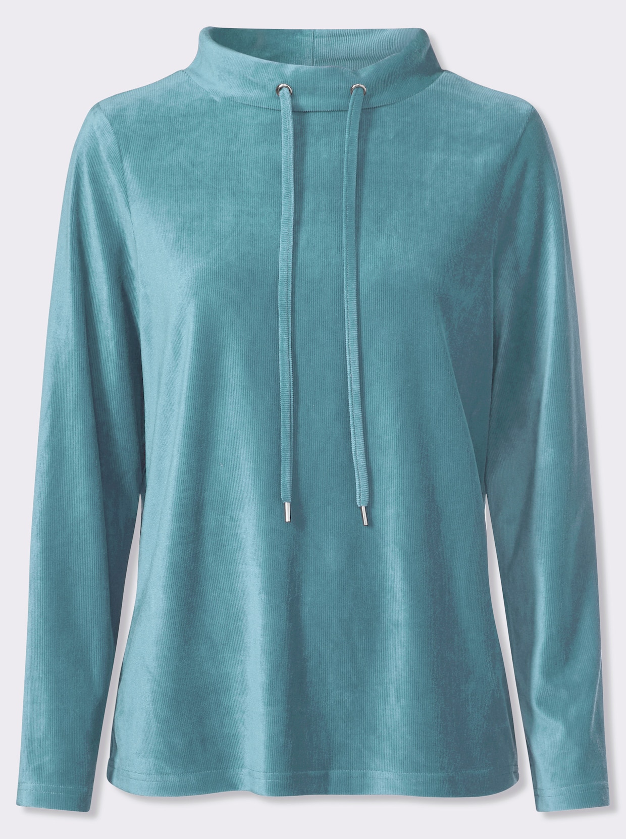 Shirt met lange mouwen van ribcord - oceaan