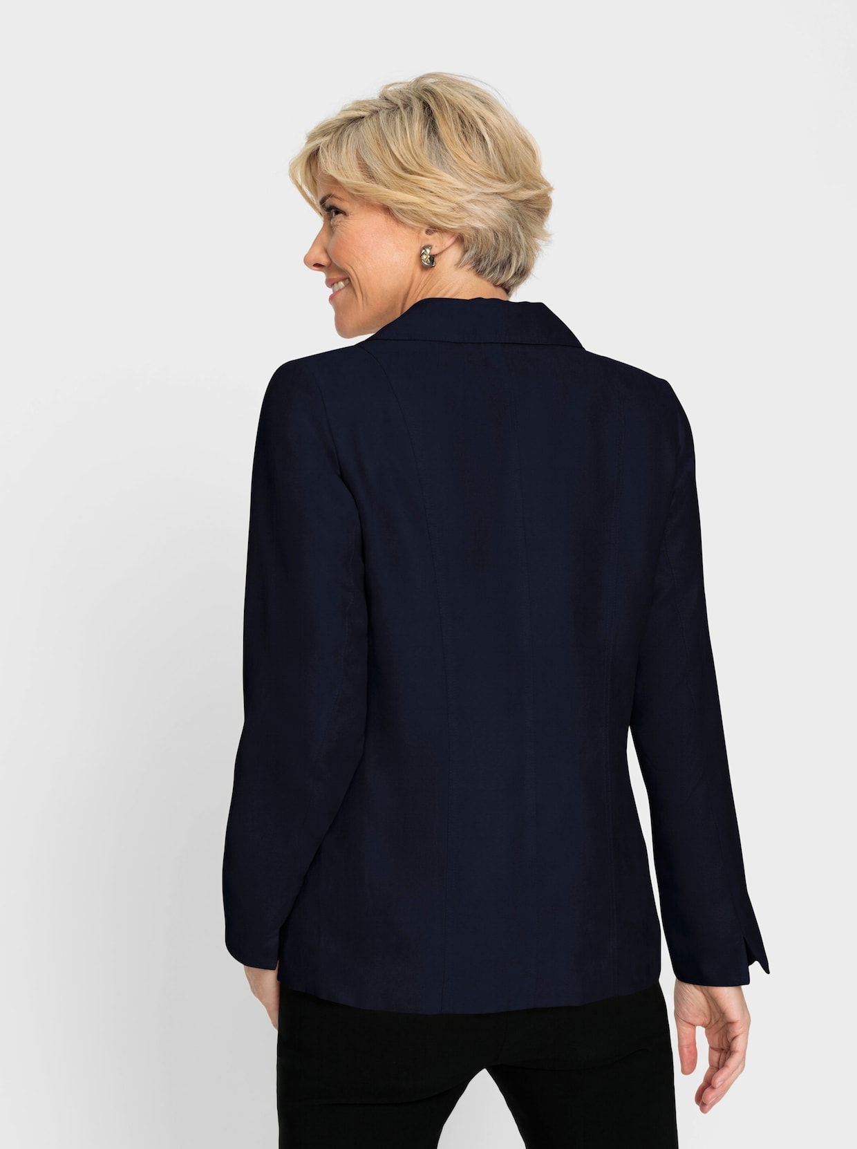 Blazer van imitatieleer - marine