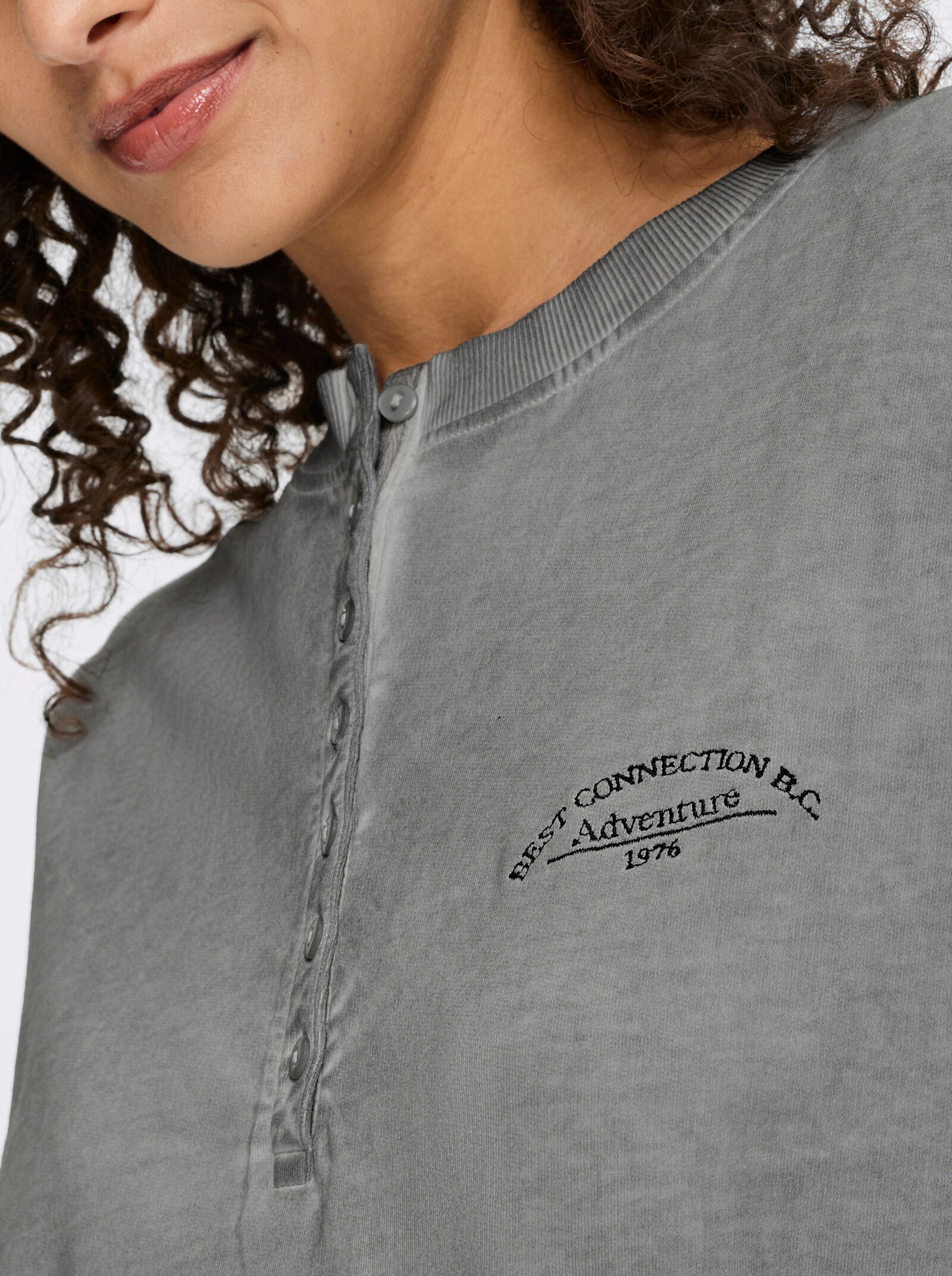 heine Sweatshirt mit Oil-dyed-Waschung - steingrau