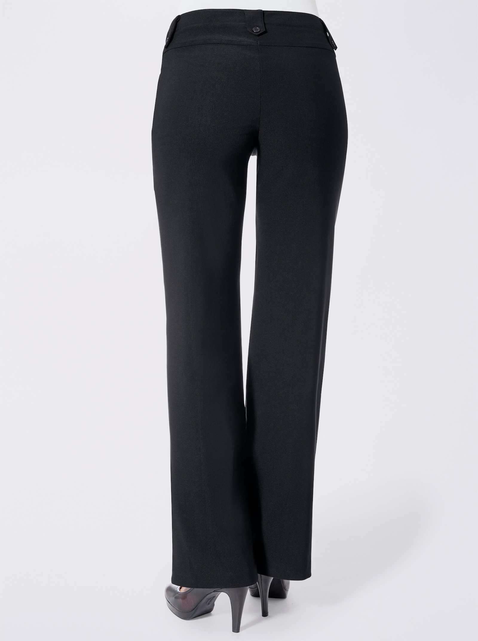 Hose in weiter Form, bügelfreie Koffer-Qualität - schwarz