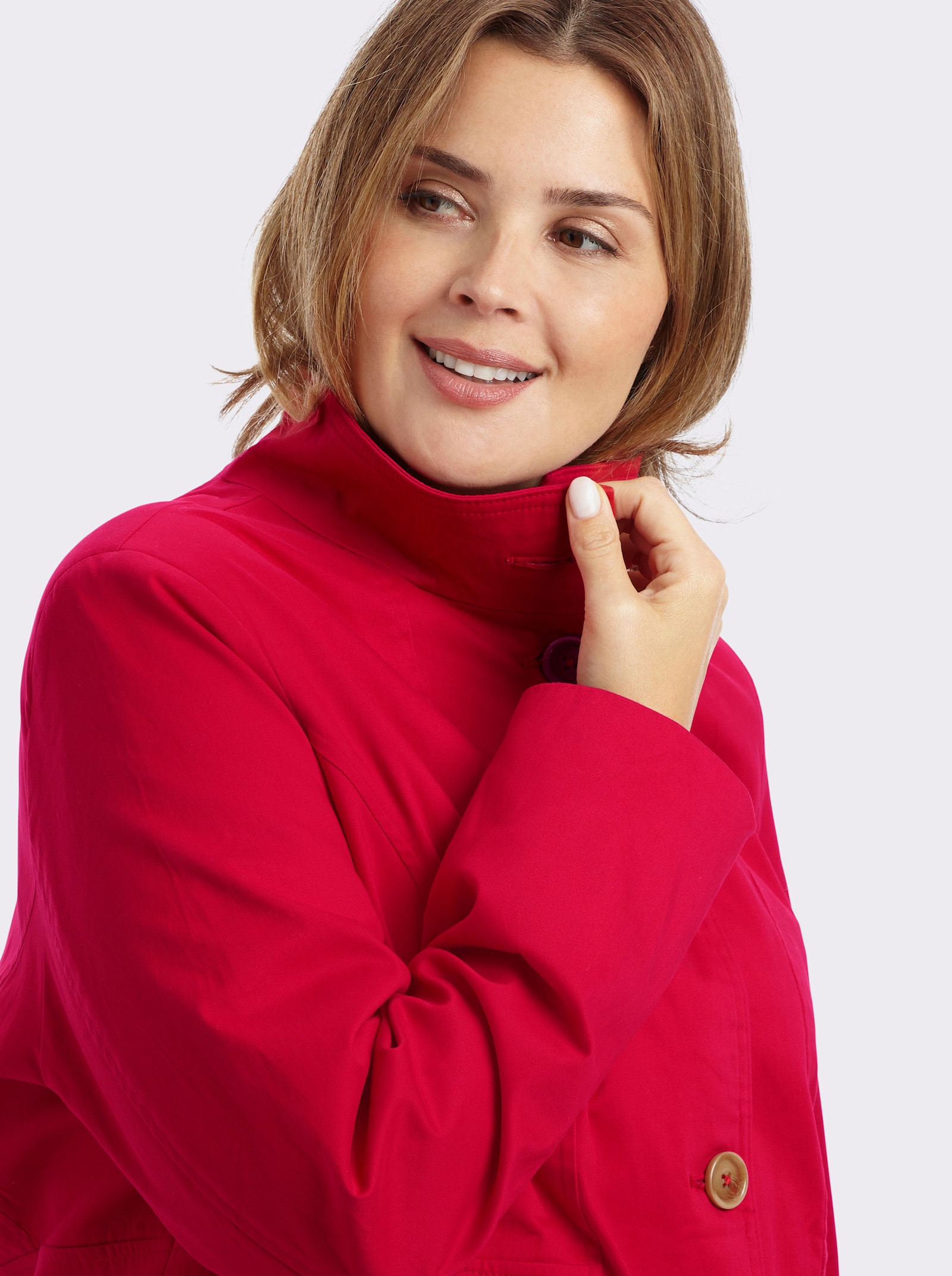 Jacke mit variablem Kragen - rot