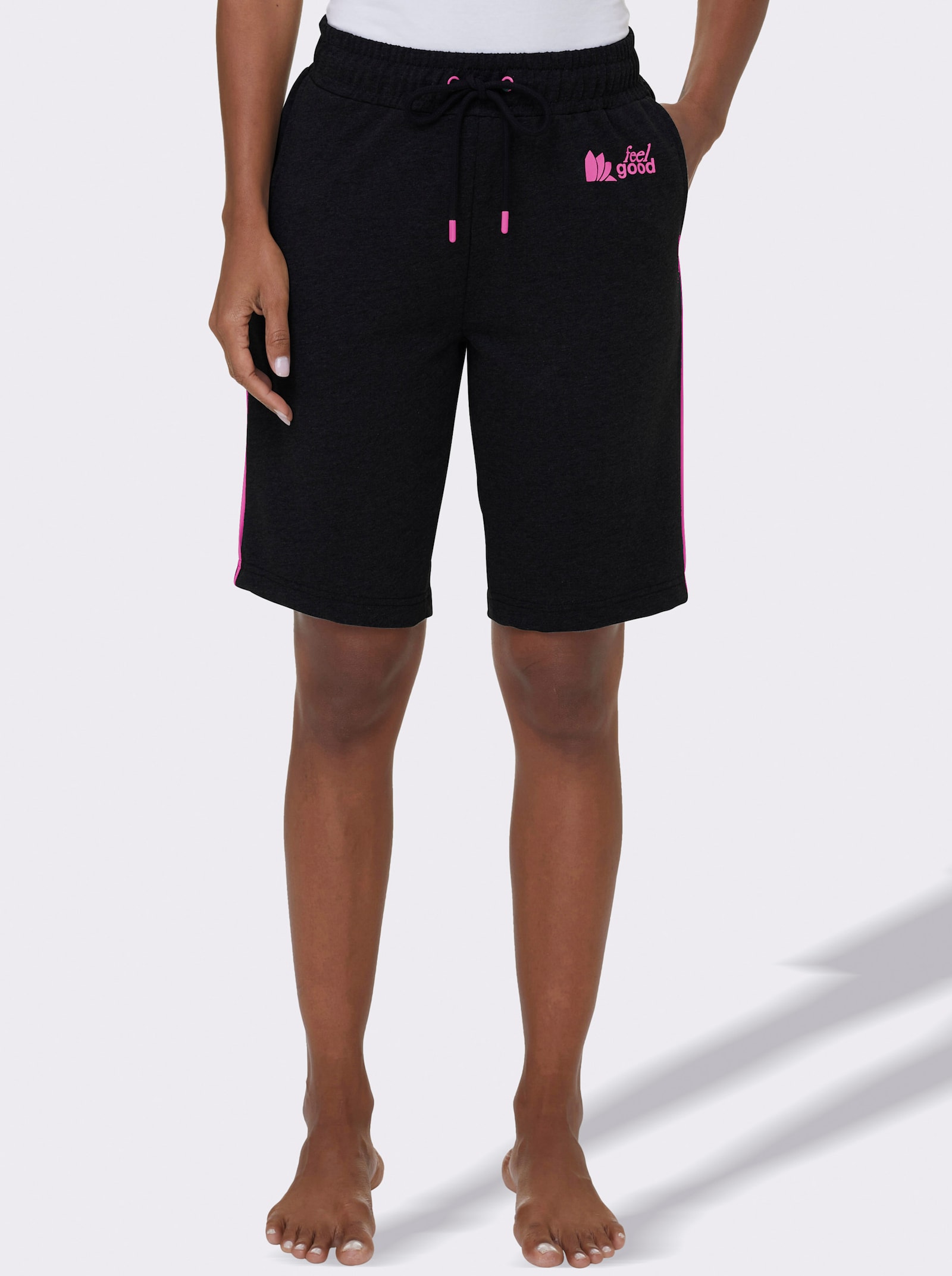 feel good Bermudas - schwarz + grau-meliert