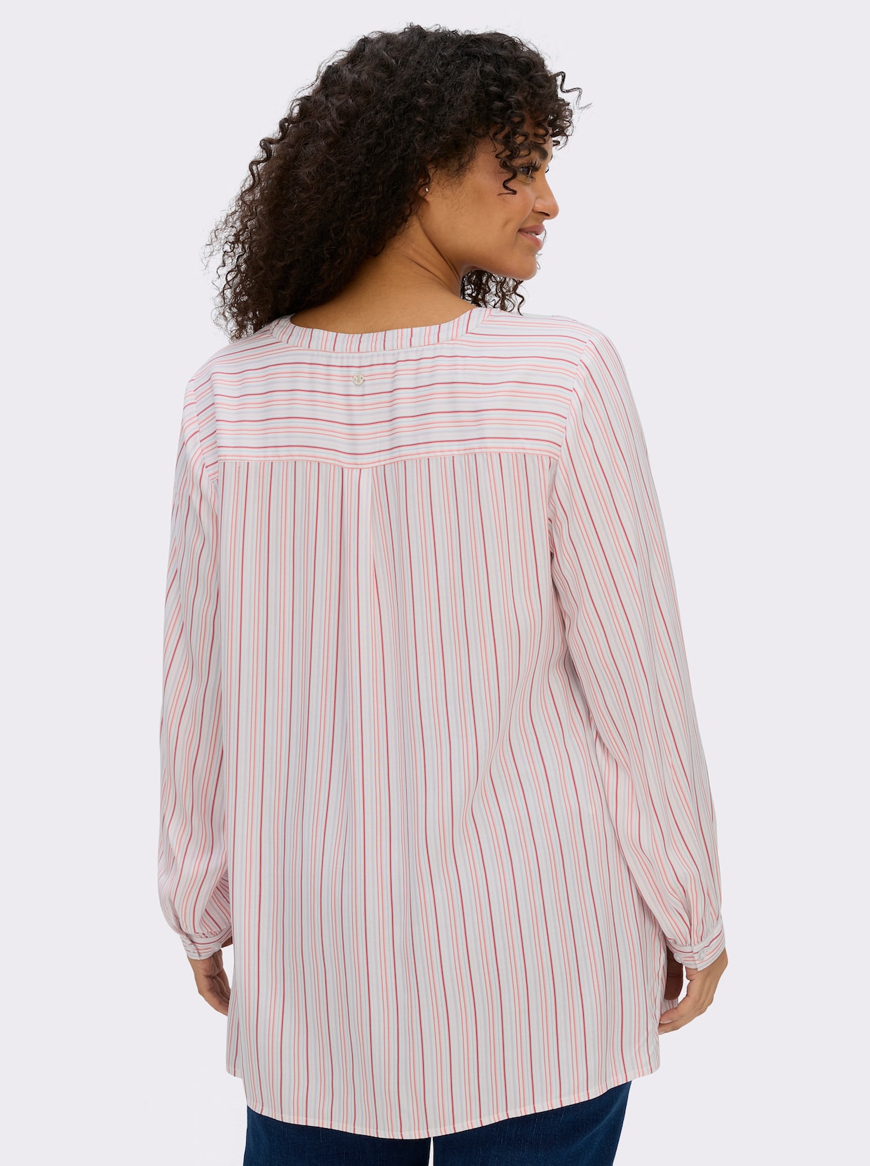 sheego Tuniek met strepen - wit/aardbei gestreept