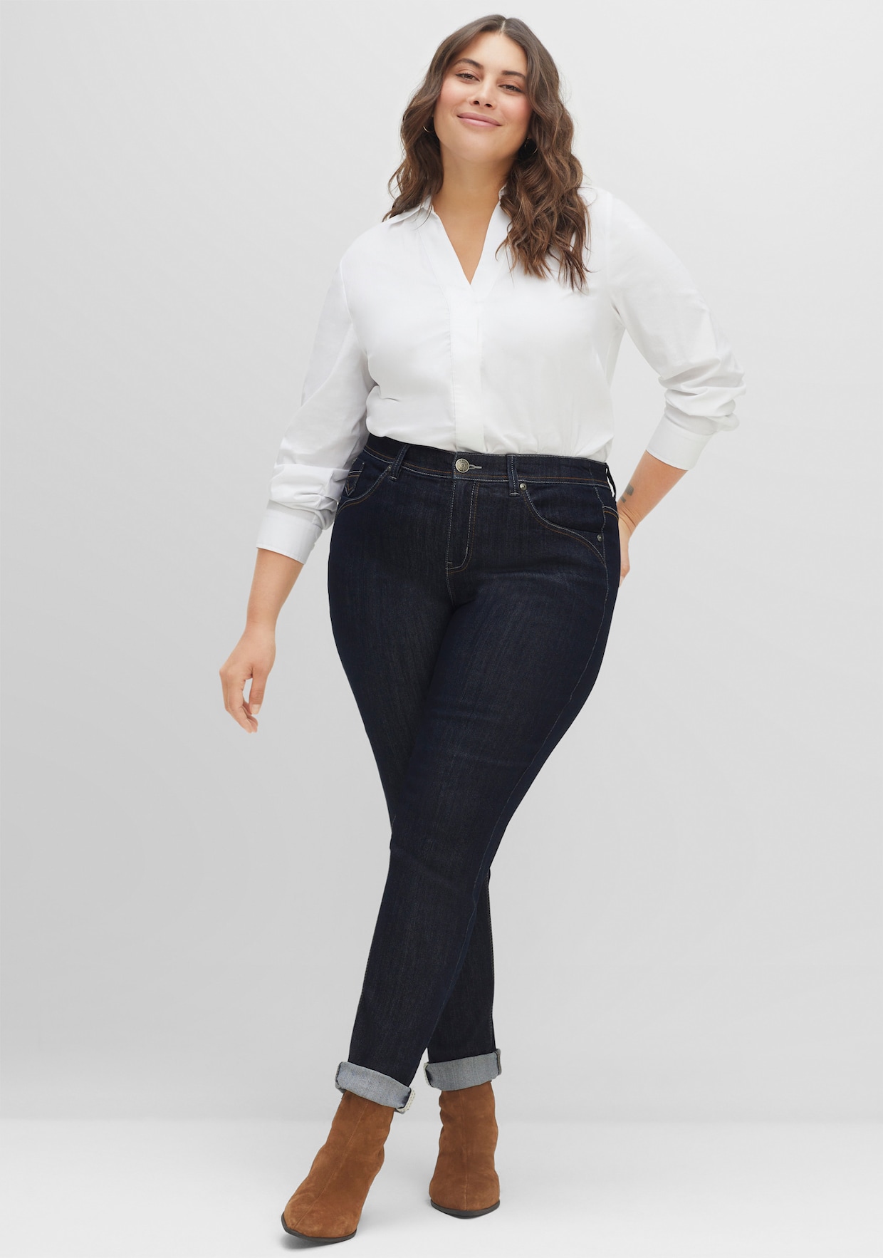 sheego jeans - blue black denim