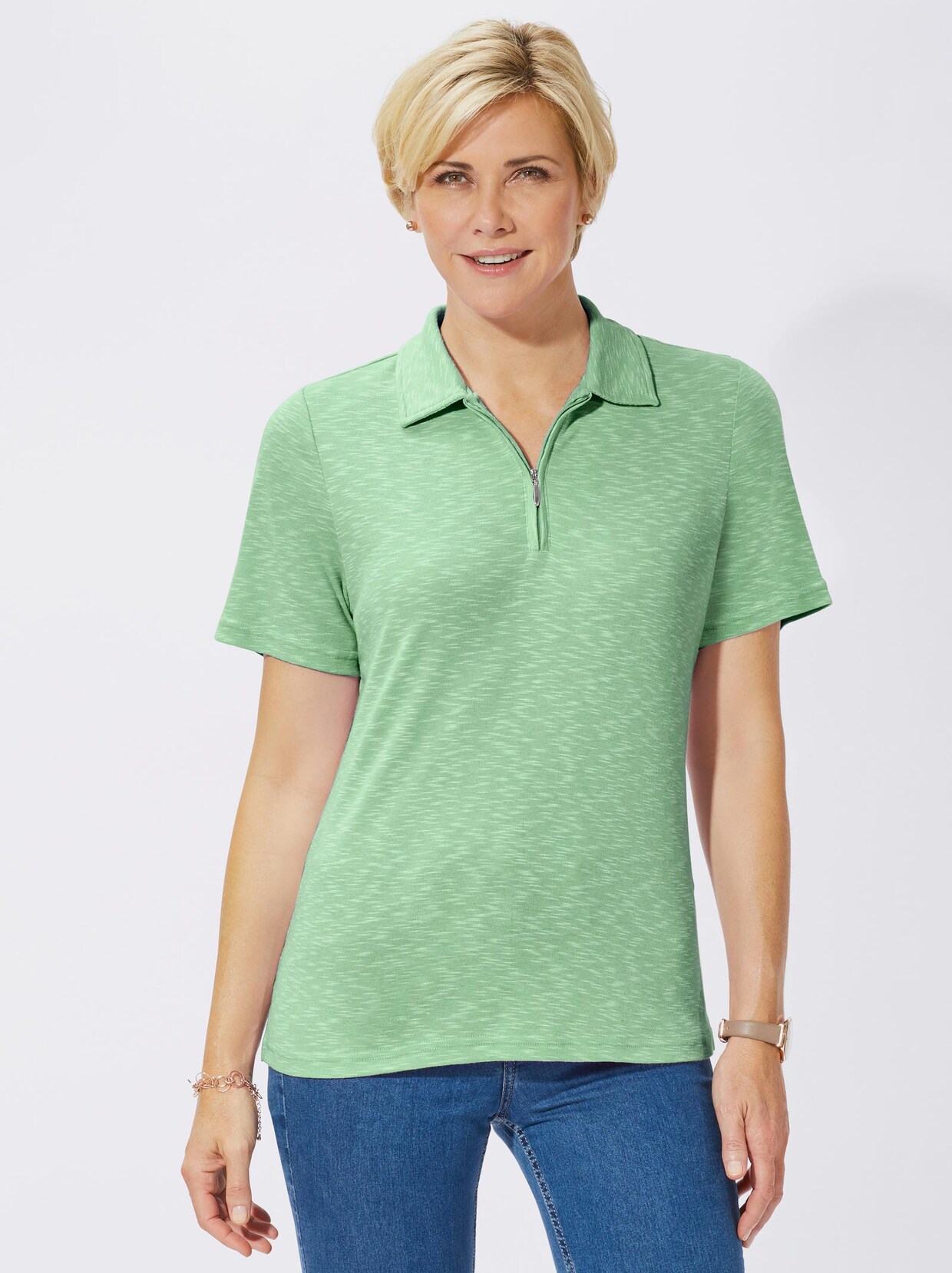 Poloshirt - lind-meliert