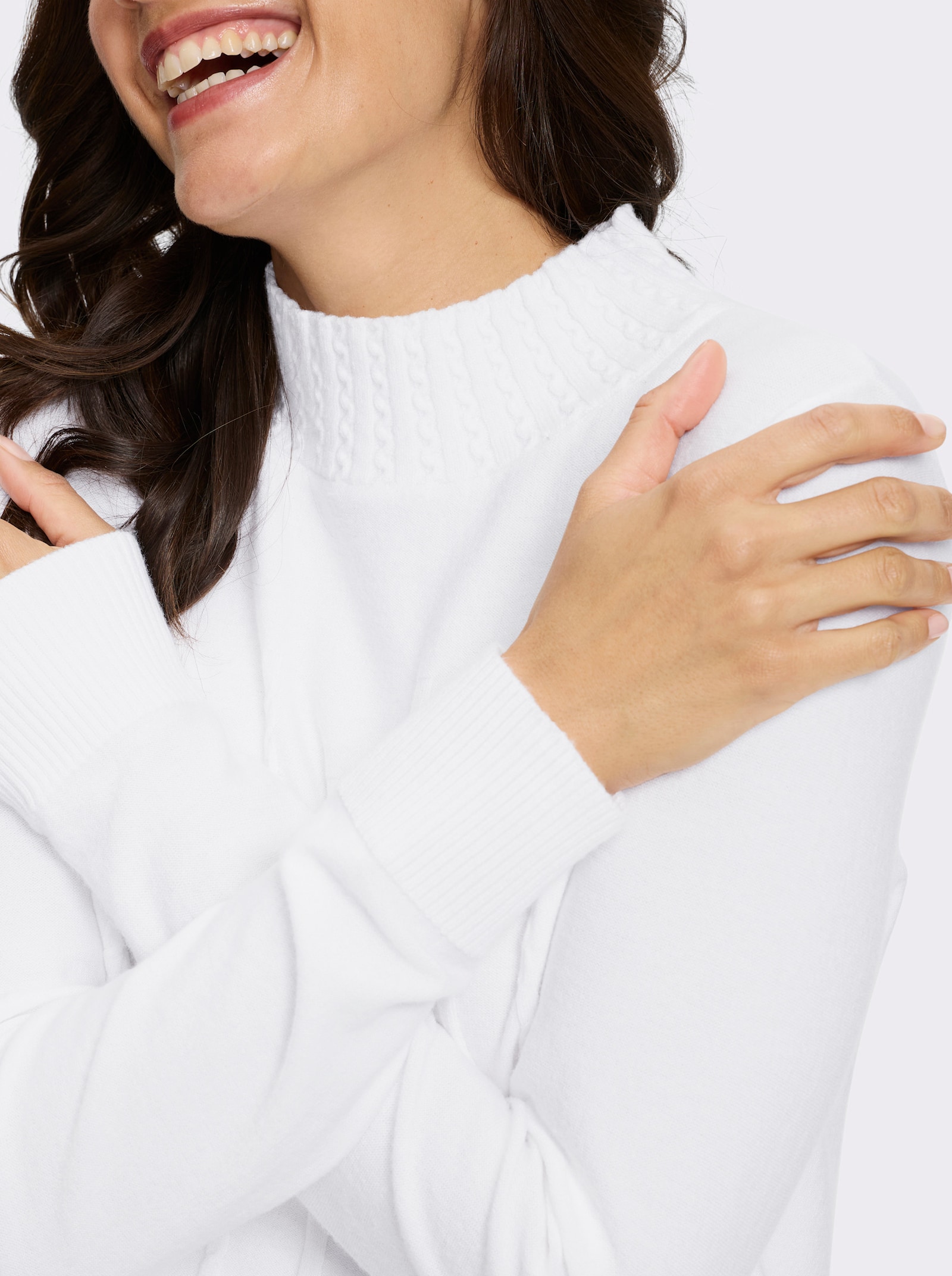 Stehkragenpullover - ecru