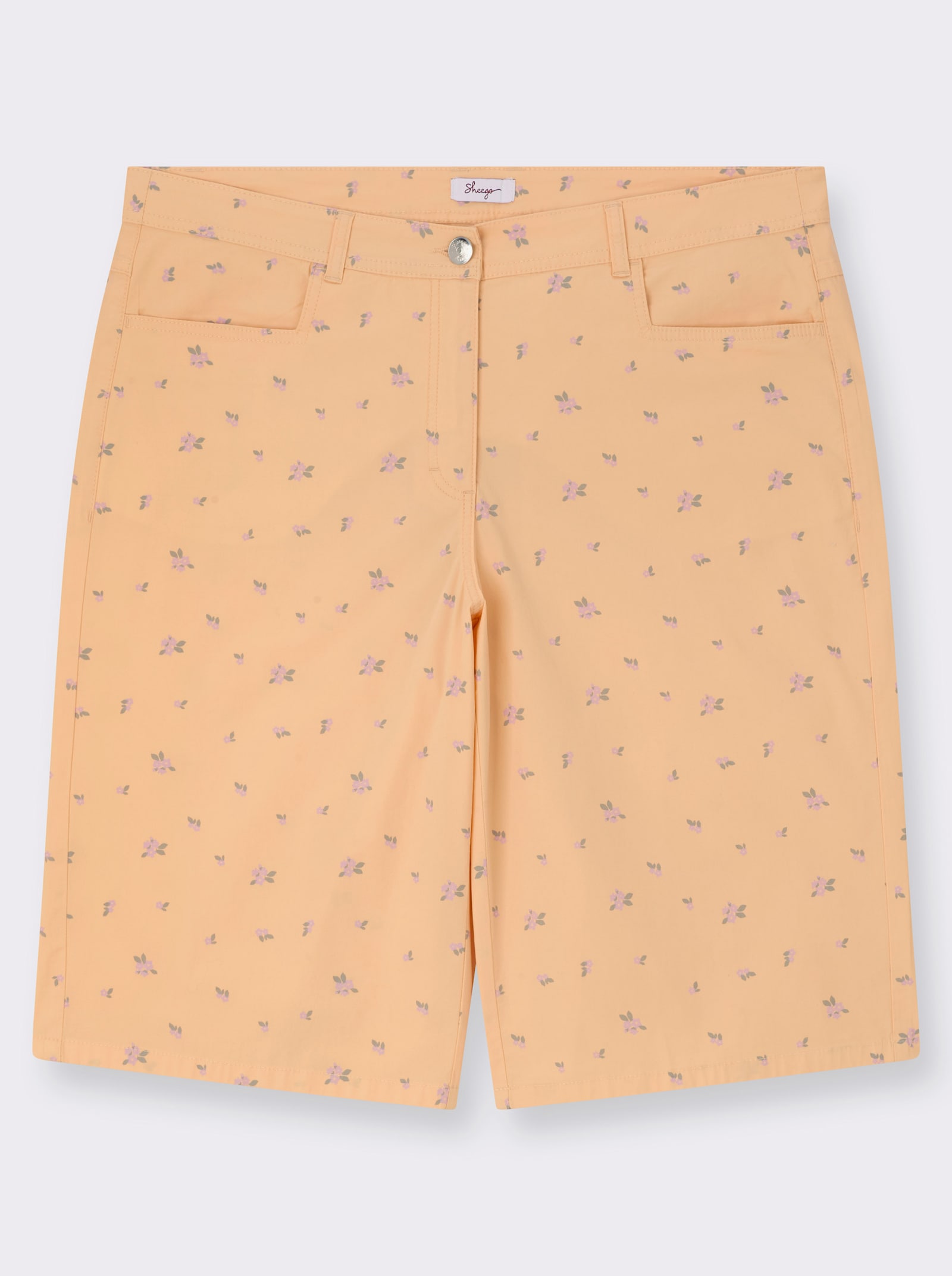 sheego Bermudas mit Minimalprint - apricot-steingrau-bedruckt