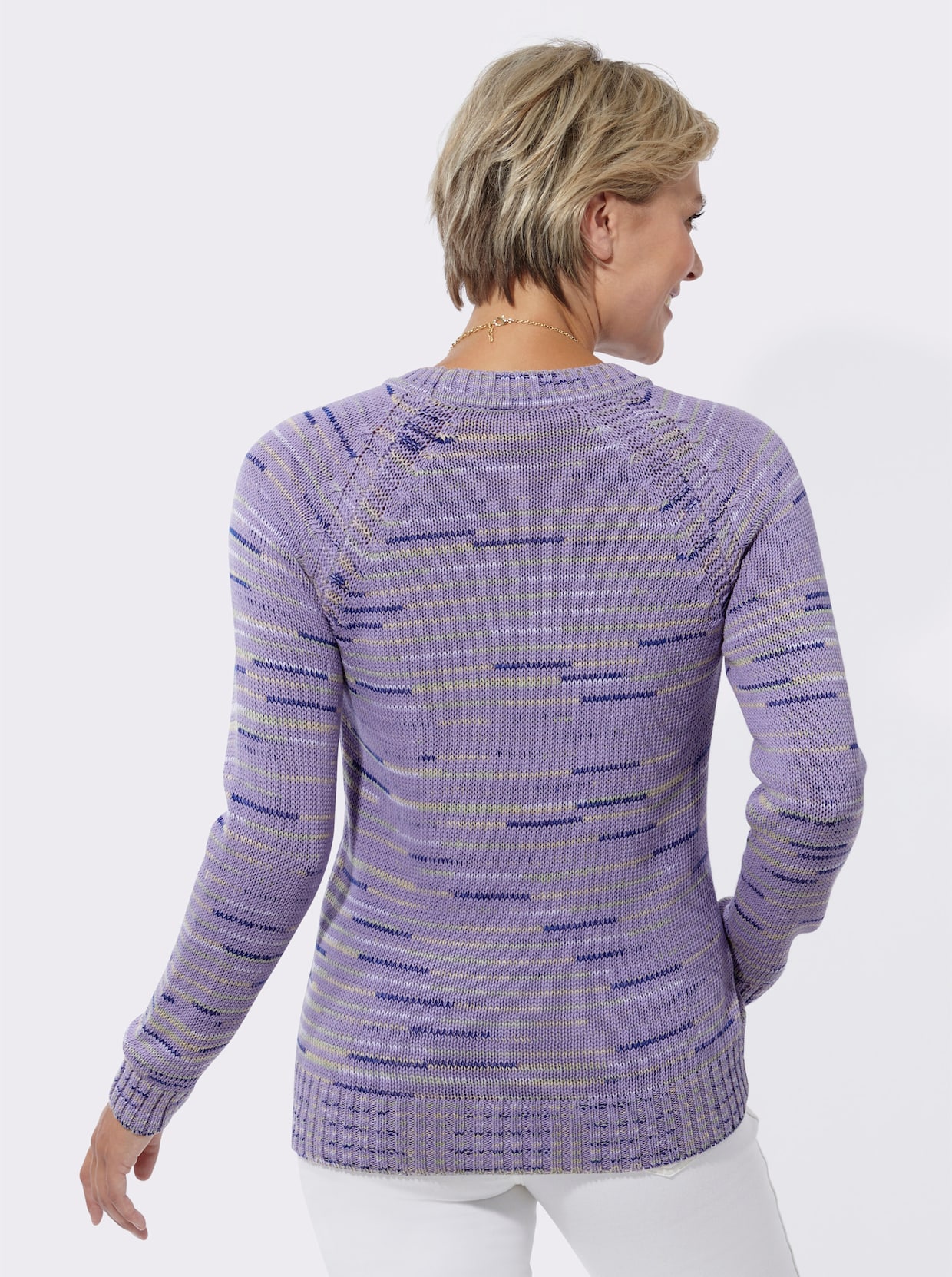 Pullover met ronde hals - lavendel gemêleerd