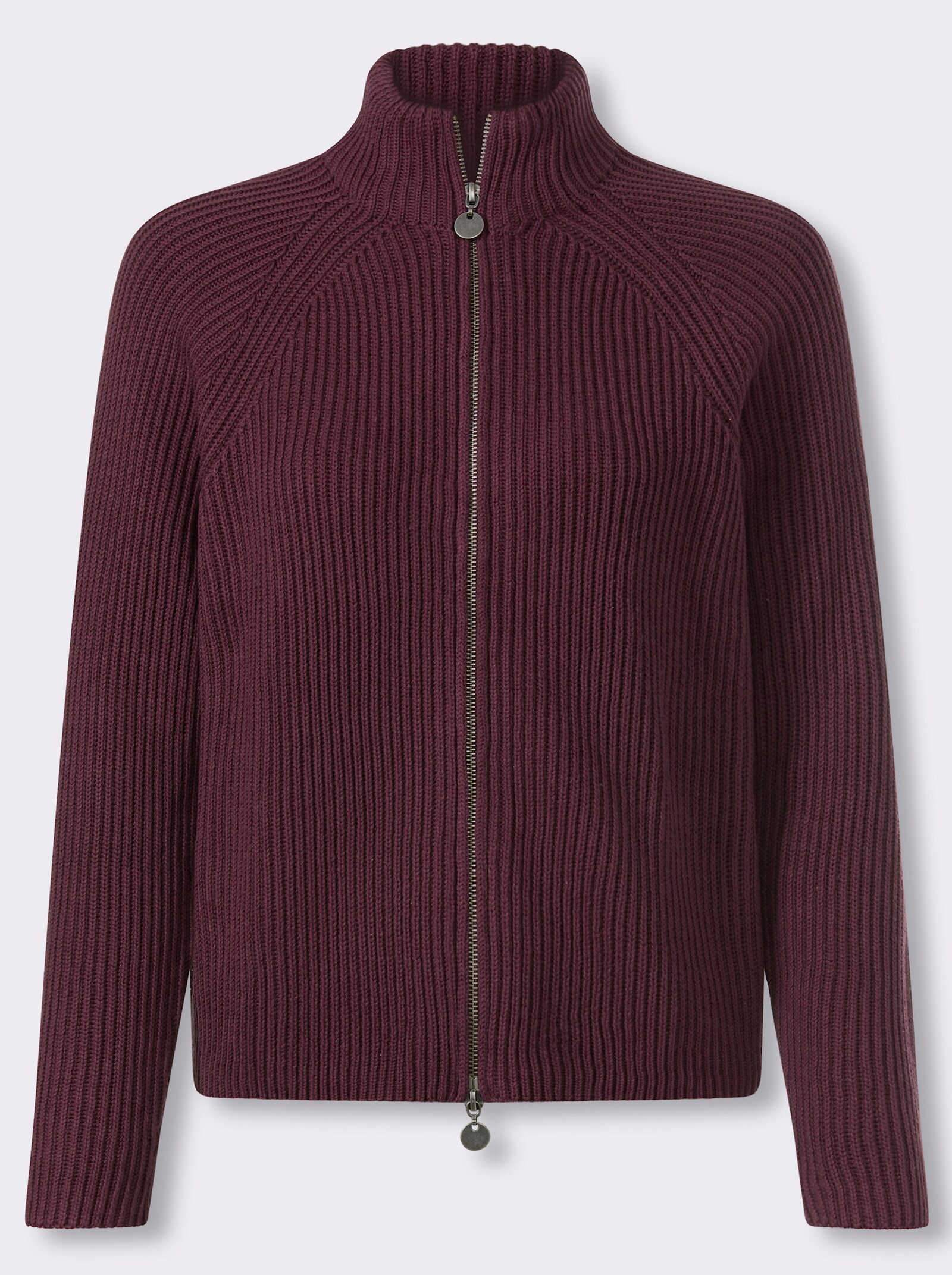 heine Cardigan mit 2-Wege-Zipper - burgund