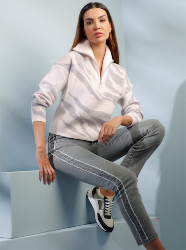 heine Troyer im Zebra-Dessin - champagner-steingrau-gemustert