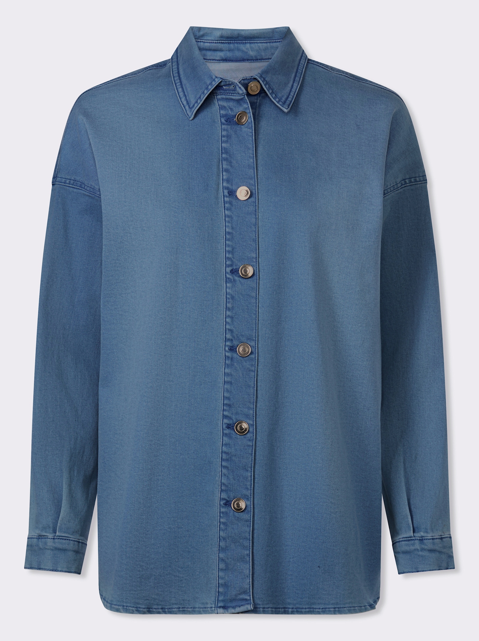 heine Jeansbluse mit Seitenschlitzen - blue-bleached