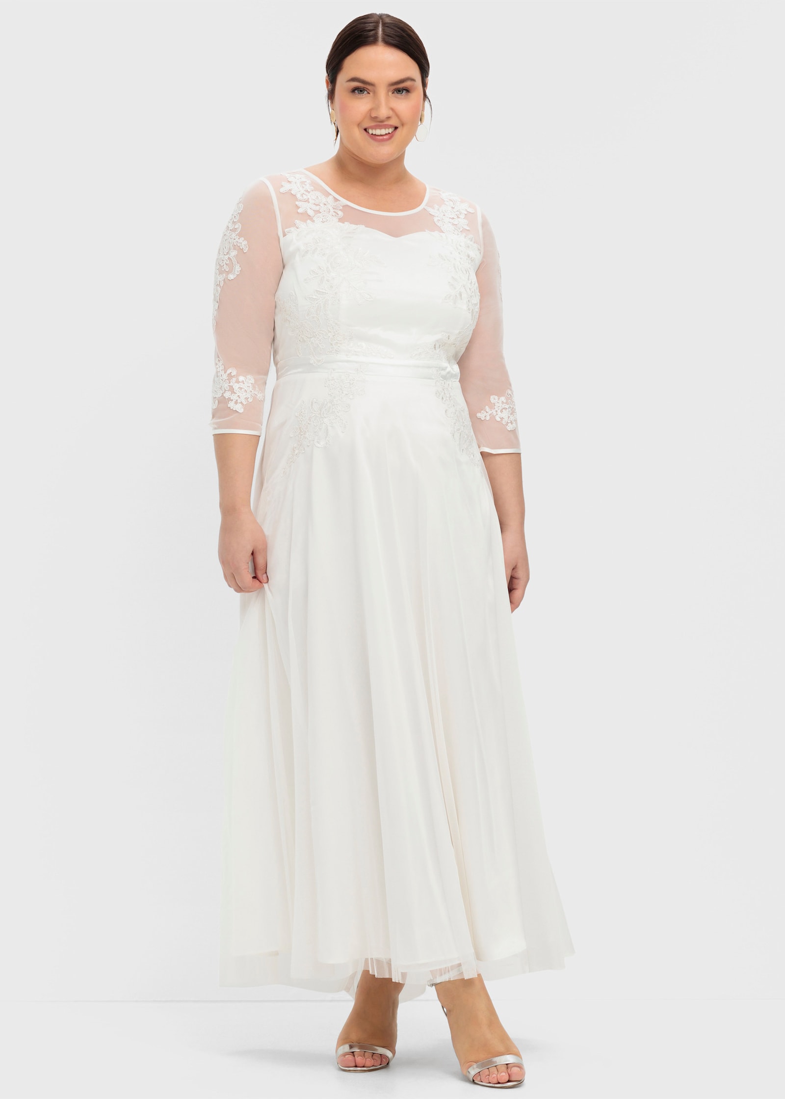 sheego Robe de mariée effet corsage - offwhite