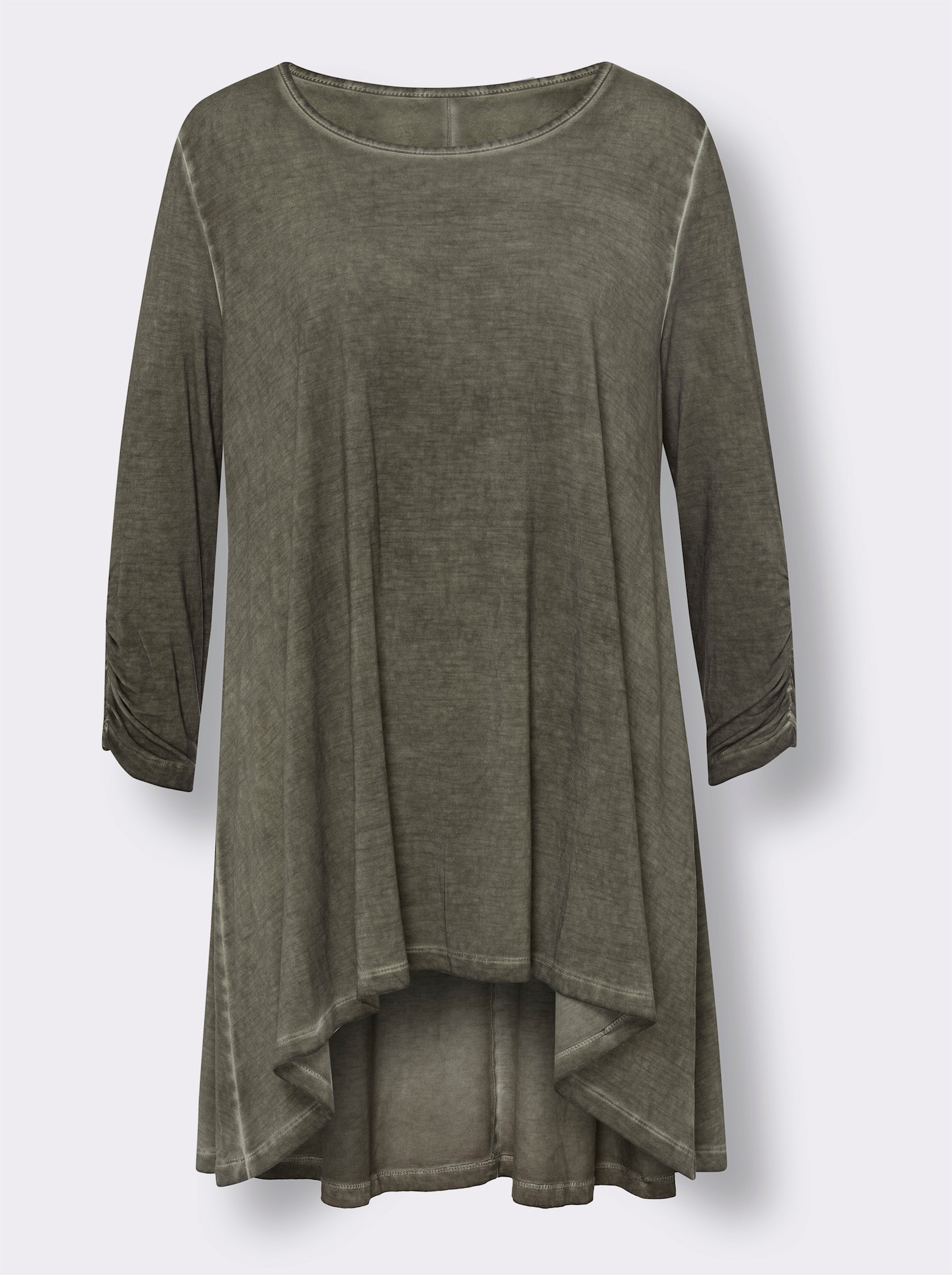 heine Shirt met 3/4-mouwen in oil dyed-wassing - kaki